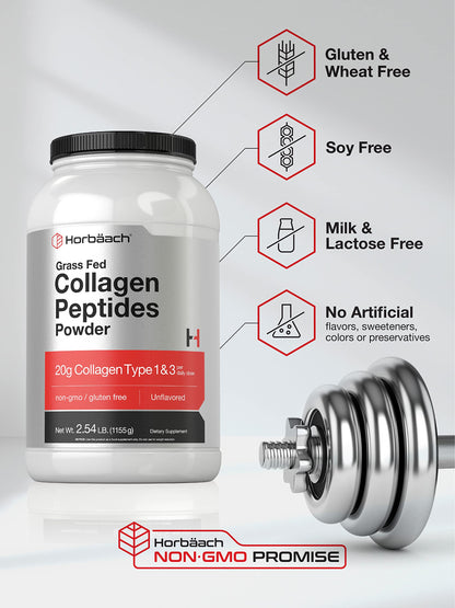Collagen Peptides Powder 40 oz | Unflavored | Type 1 and 3 | Hydrolyzed Protein Collagen HorbäachUS supplements