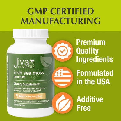 Jiva Botanicals - Irish Sea Moss Gummies with Bladderwrack & Burdock Root 3000mg Jiva BotanicalsUS supplements
