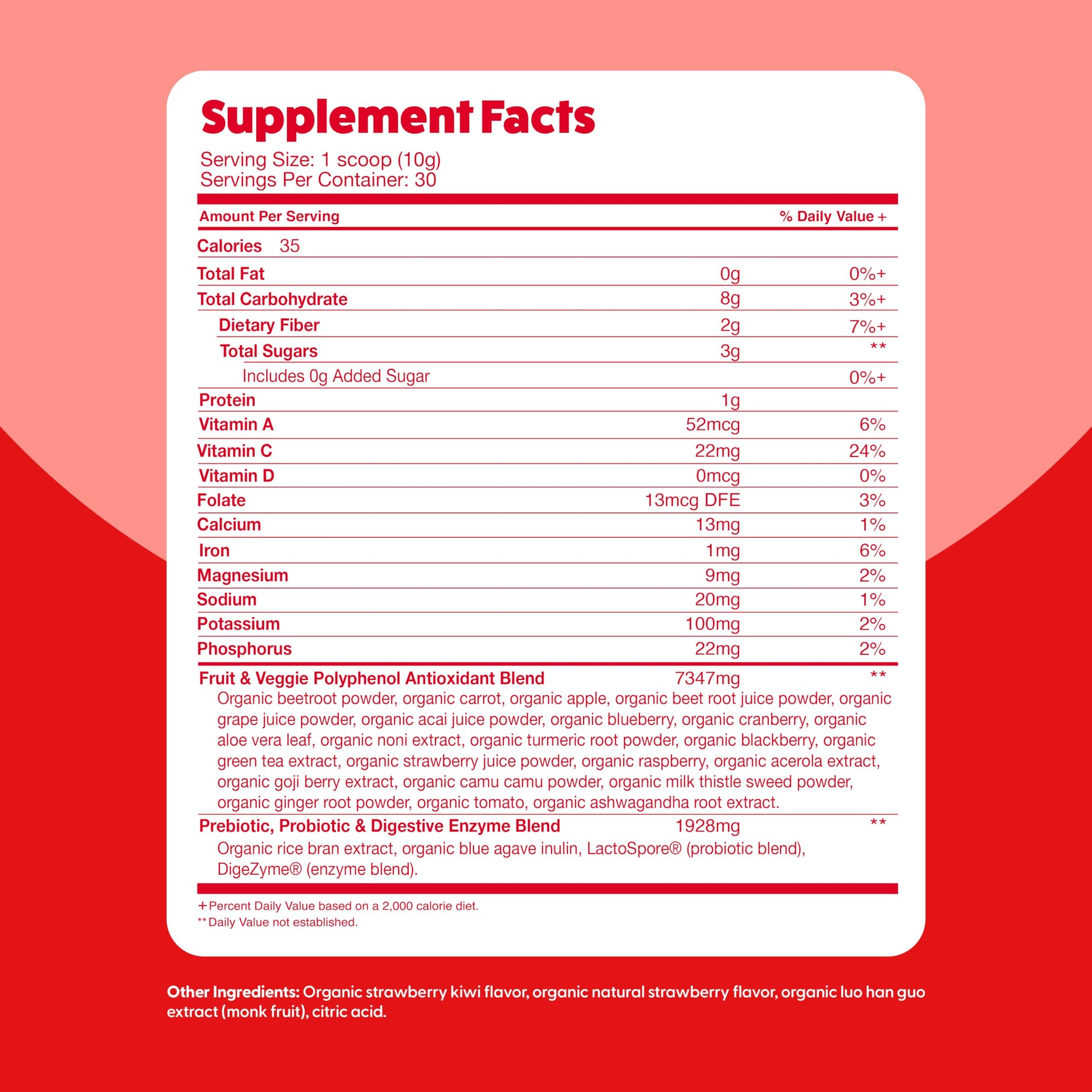 Feel Great Organic Superfood Reds Powder Packed with Beet Root Powder | Digestive Support Including Bloating Relief | Fruit and Veggie Polyphenols Supplement. The Feel Great Vitamin CompanyAu supplements