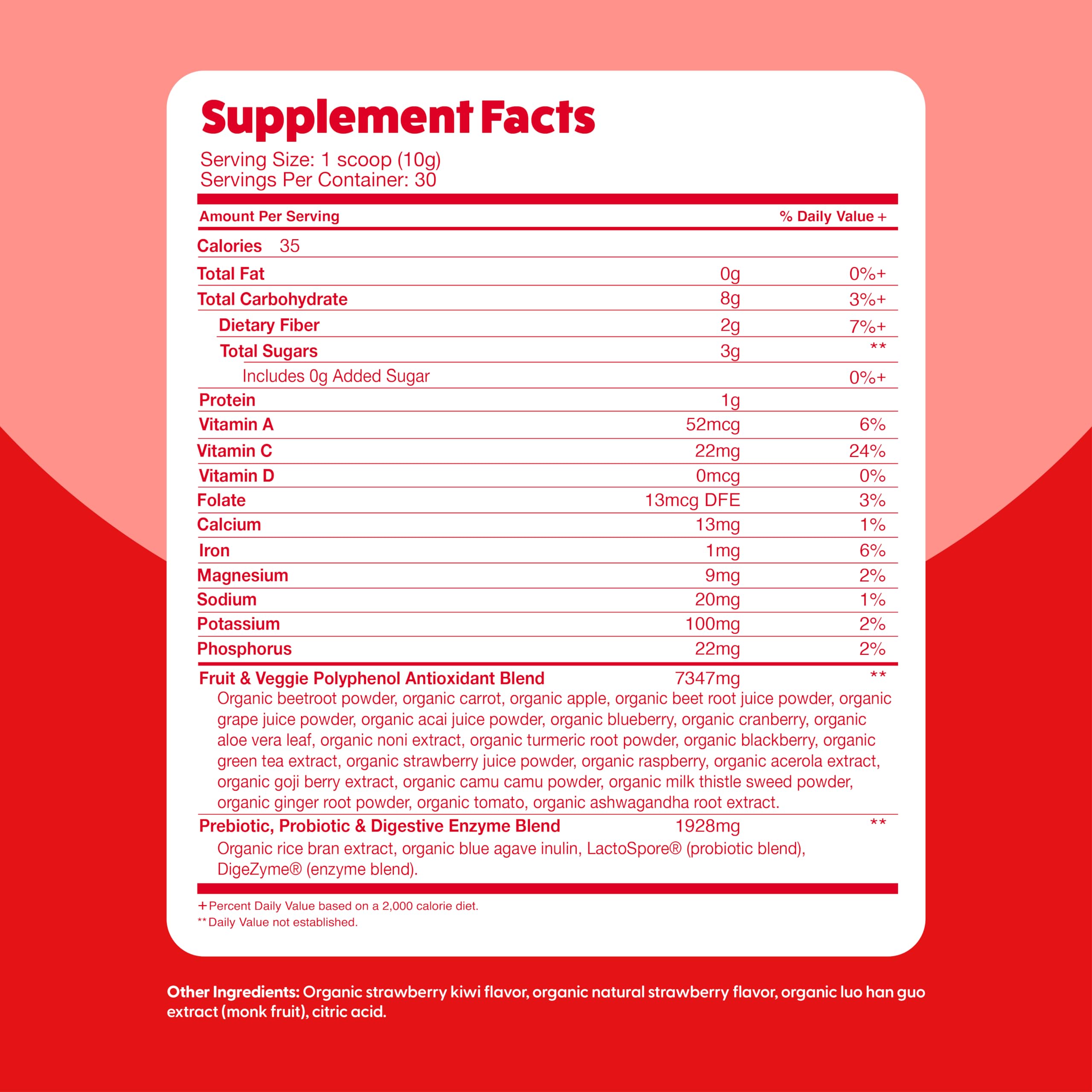 Feel Great Organic Superfood Reds Powder Packed with Beet Root Powder | Digestive Support Including Bloating Relief | Fruit and Veggie Polyphenols Supplement. The Feel Great Vitamin CompanyAu supplements