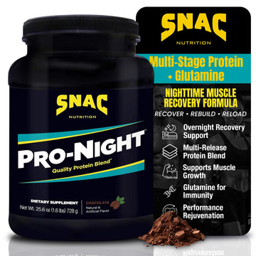 SNAC Pro-Night Protein Powder Blend - Quality Protein Powder for Men and Women, Nighttime Recovery, High Protein Supplement, Supports Muscle Repair, 26g Protein per Serving, Chocolate Flavor, 1.6 lbs SNACAu supplements