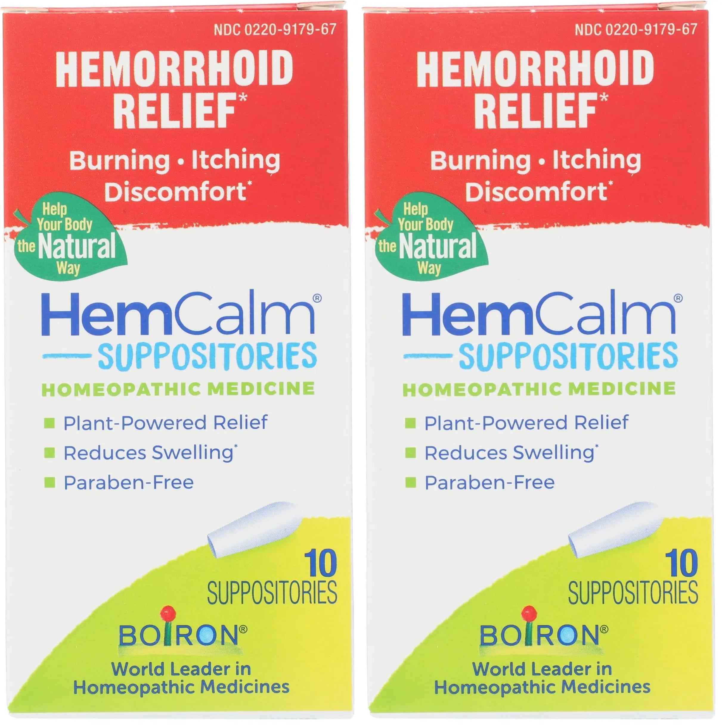 Boiron HemCalm Suppositories for Hemorrhoid Relief of Pain, Itching, Swelling or Discomfort - 10 Count (Pack of 2) BoironAu supplements