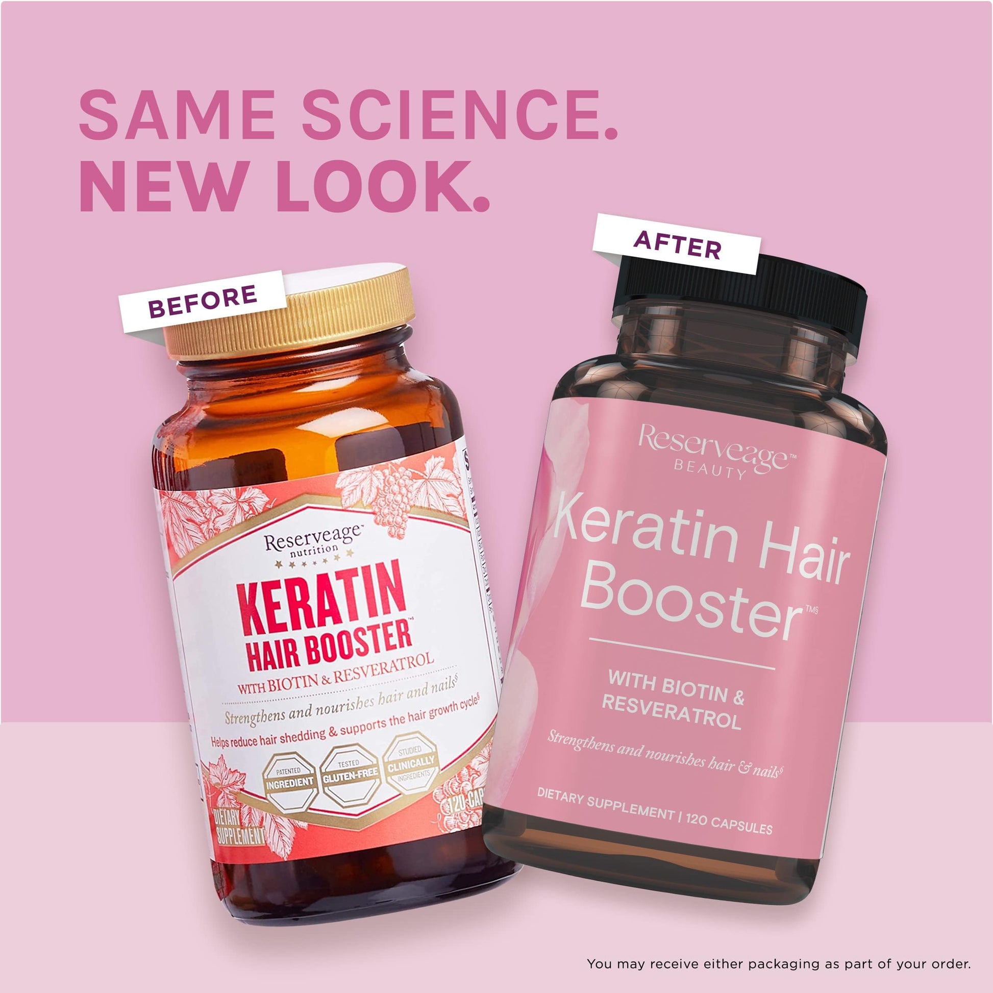 Reserveage Ultra Collagen Booster & Keratin Hair Booster - Features Dermaval, Biotin & Resveratrol - Support Hair & Skin - 90 Ultra Collagen Booster Capsules, 120 Keratin Hair Booster Capsules Reserveage NutritionAu supplements