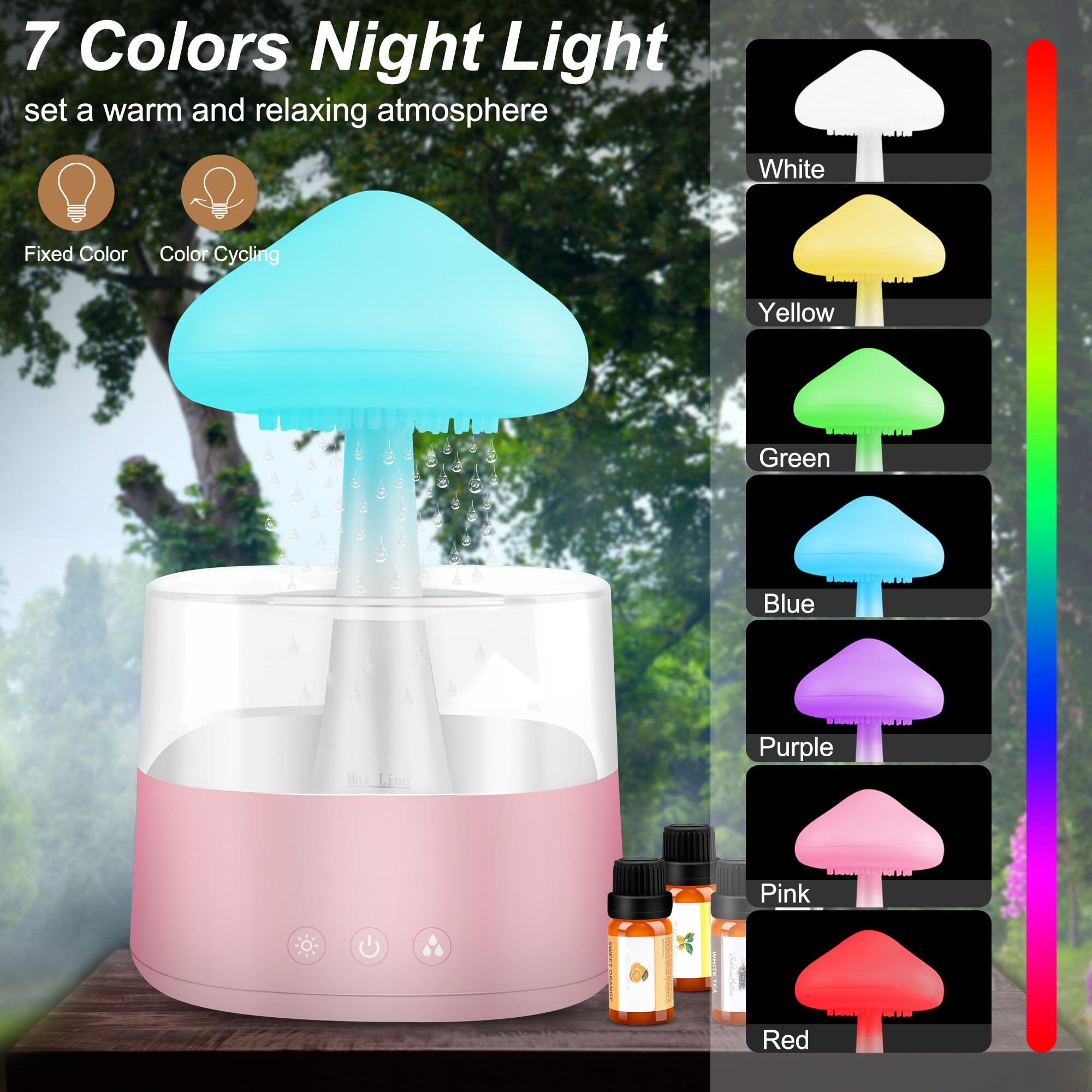 Rain Cloud Humidifier Water Drip, Mushroom Rain Cloud Diffuser, Raining Cloud Night Light MriykioAu supplements