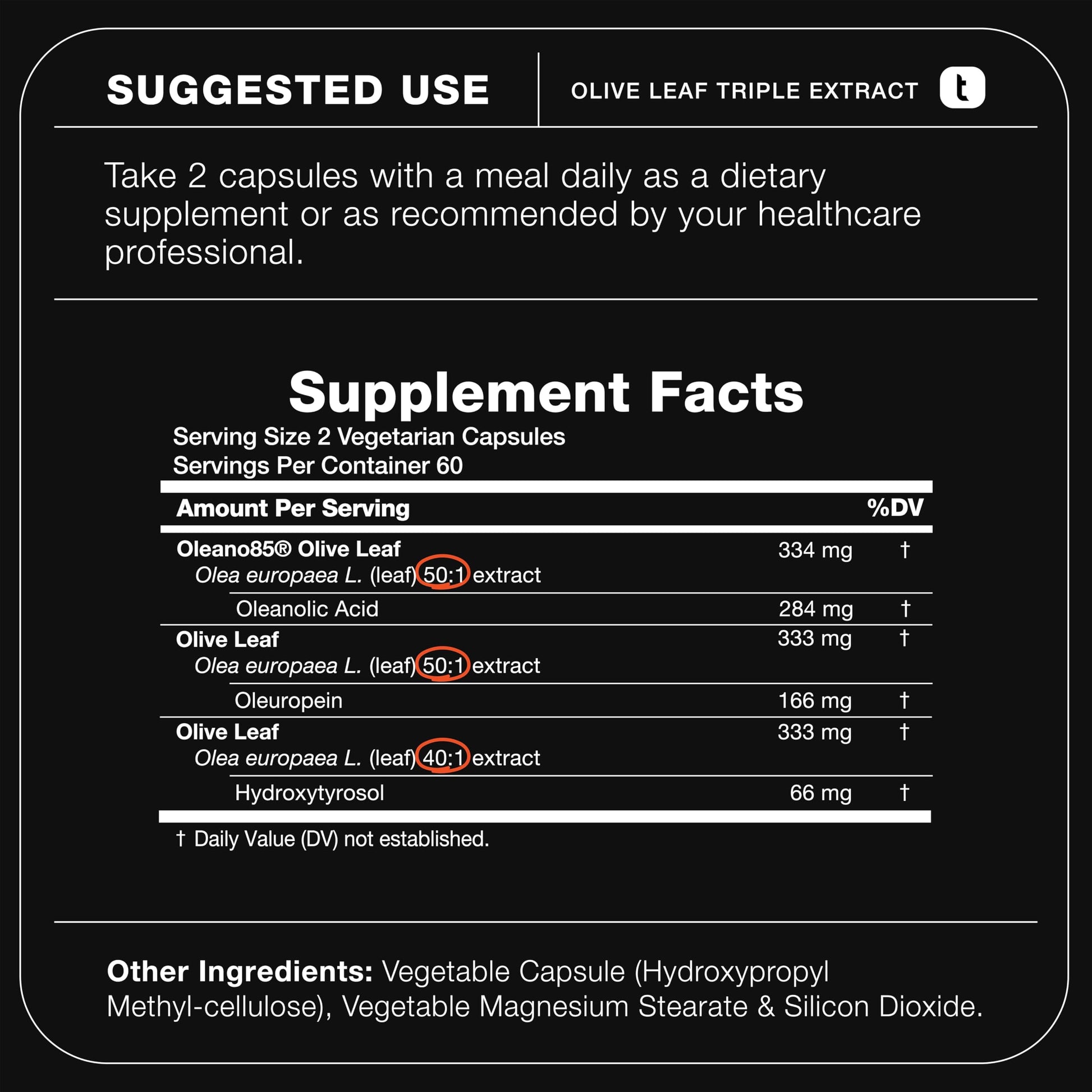 Toniiq 46,620 mg Olive Leaf Extract Complex – with 85% Oleanolic Acid, 50% Oleuropein & 20% Hydroxytyrosol - 50:1 Extract Ratio – 1000mg Extract Per Serving – Third-Party Tested – 120 Capsules ToniiqAu supplements