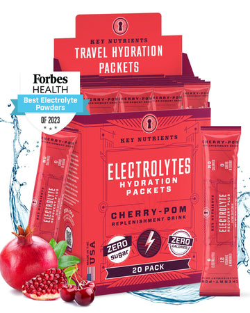 KEY NUTRIENTS Multivitamin Electrolytes Powder Packets - Sweet Cherry-Pom 20 Pack KEY NUTRIENTSAu supplements