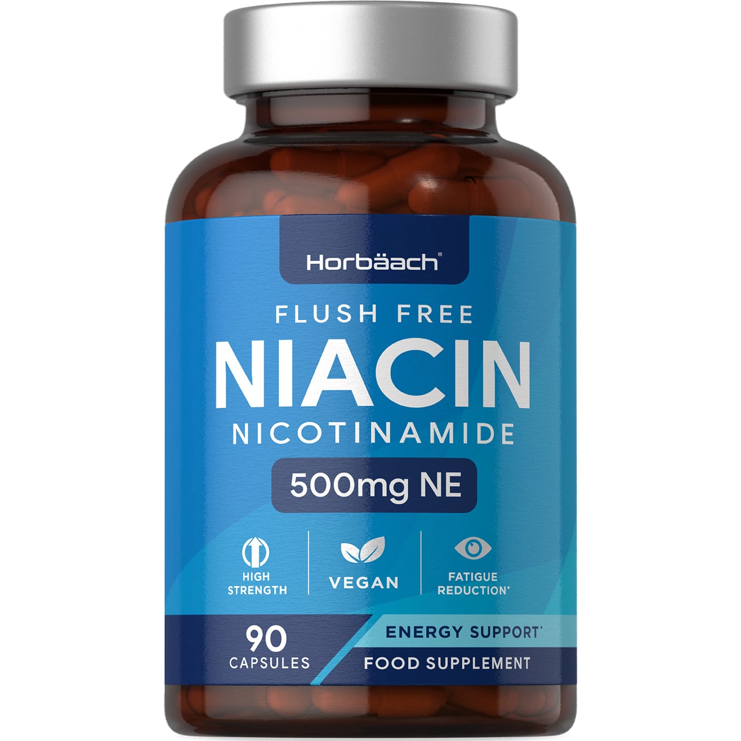 Vitamin B3 Niacin 500mg | 90 Vegan Capsules | Flush Free Nicotinamide Supplement HorbäachUS supplements