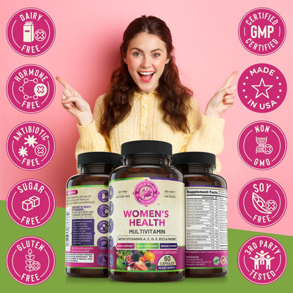 Womens Daily Multivitamins & Multimineral Supplement for Energy, Mood, Focus, Hair WHOLE WORLD WELLNESSUS supplements