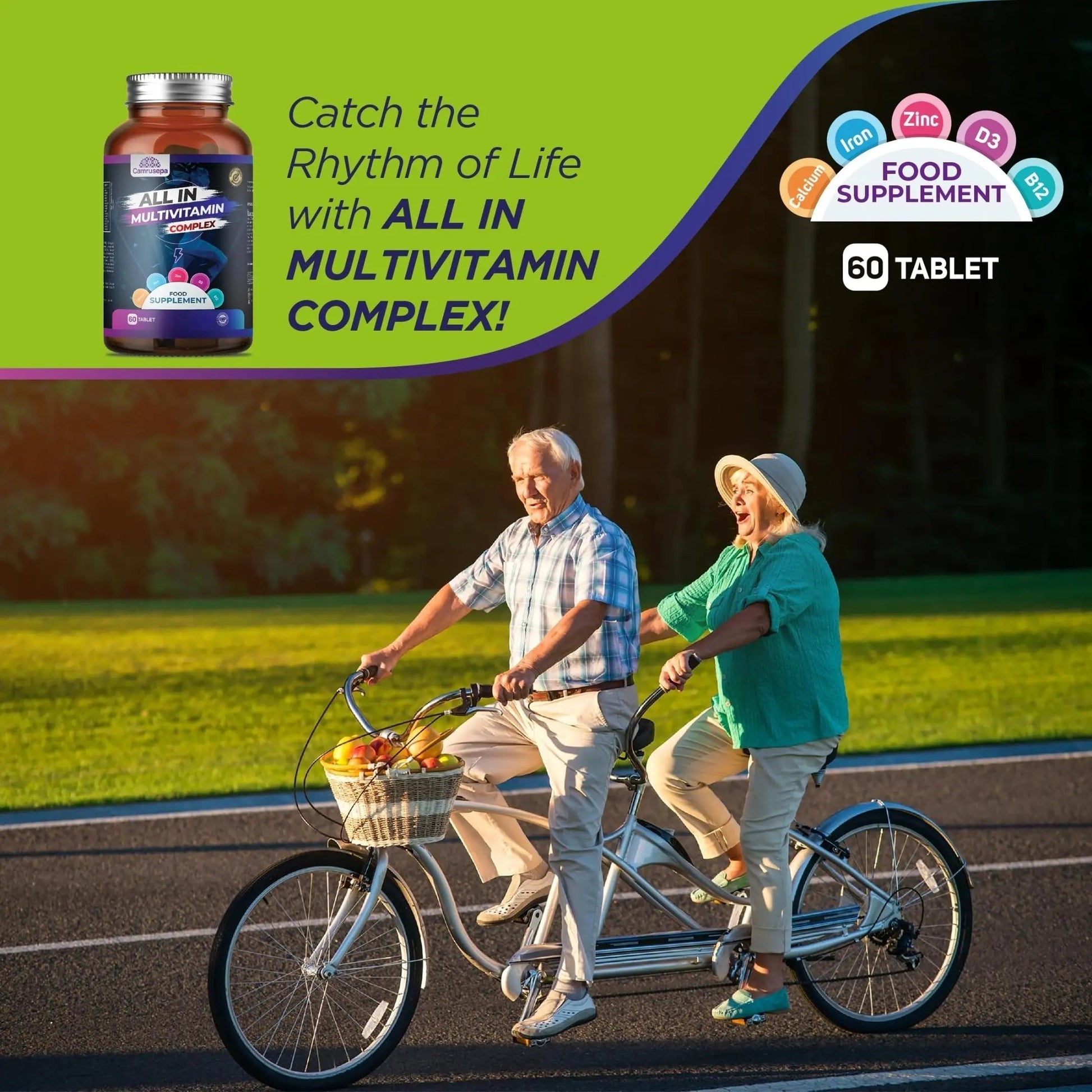 CAMRUSEPA All in Multivitamin Complex – Daily Tablet with Calcium, Iron, Zinc, Vitamin C, B Complex, D3, E, A & More – Complete Daily Nutritional Support for Adults CamrusepaAu supplements