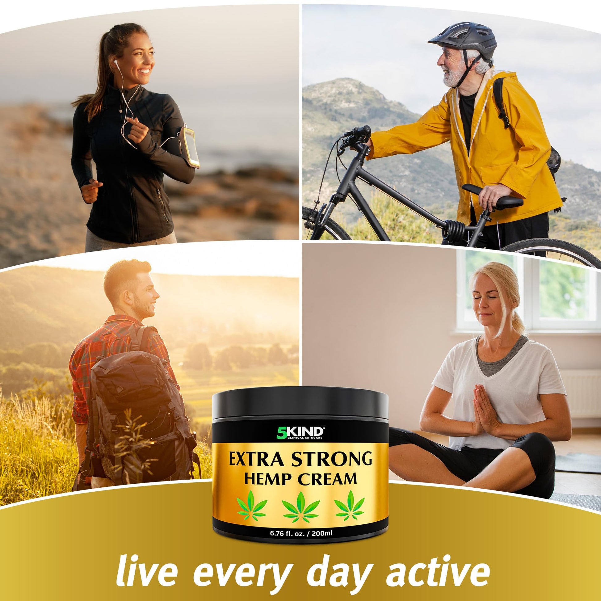 5kind Extra Strong Hemp Cream 6.76 fl oz - Maximum Strength - Natural Topical Cream - Muscle Rub for Lower Back, Joints, Neck, Knees, Shoulders 5kind clinical skincareAu supplements