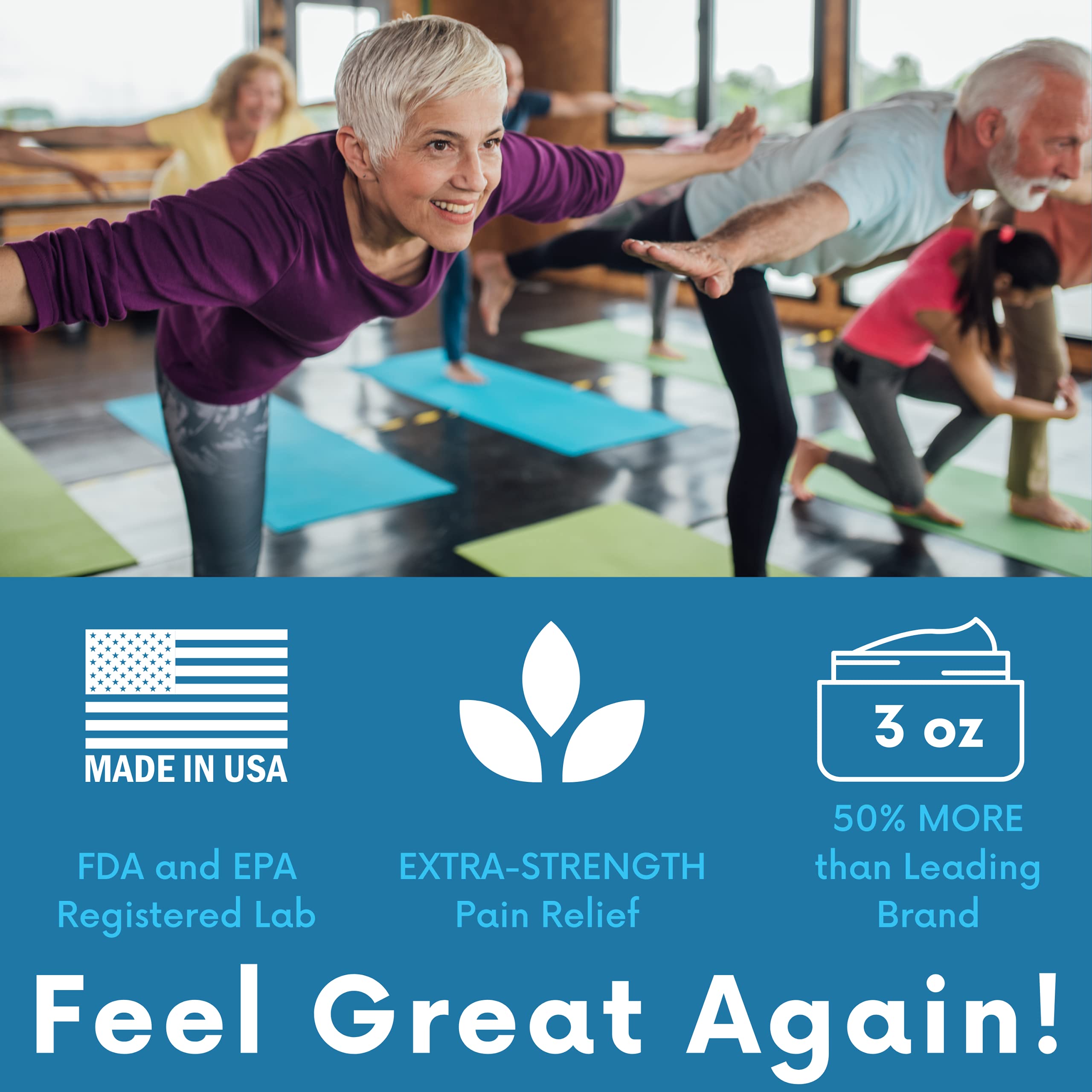 FLEXA Natural Relief Cream - Use on Muscles, Back, Neck, and Joints - with Arnica, Menthol, MSM, Ilex Leaf, and Tea Tree Oil - 3 Oz Jar FLEXAAu supplements