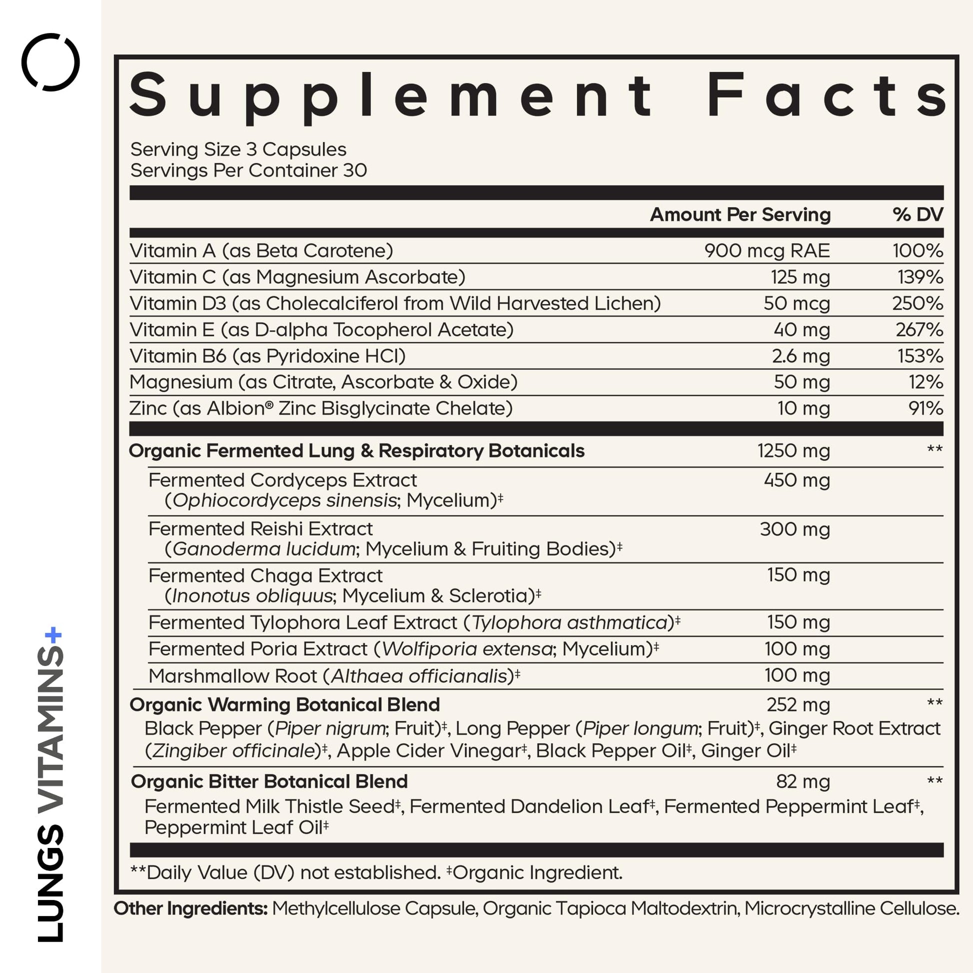 Codeage Lungs Vitamins, A, C, D, E, B6, Milk Thistle Lung Supplement, Zinc & Magnesium, Cordyceps, Reishi, Chaga, Poria, Tylophora, Ginger, Peppermint Leaf Organic Herb Cleanse - Non-GMO - 90 Capsules CodeageAu supplements