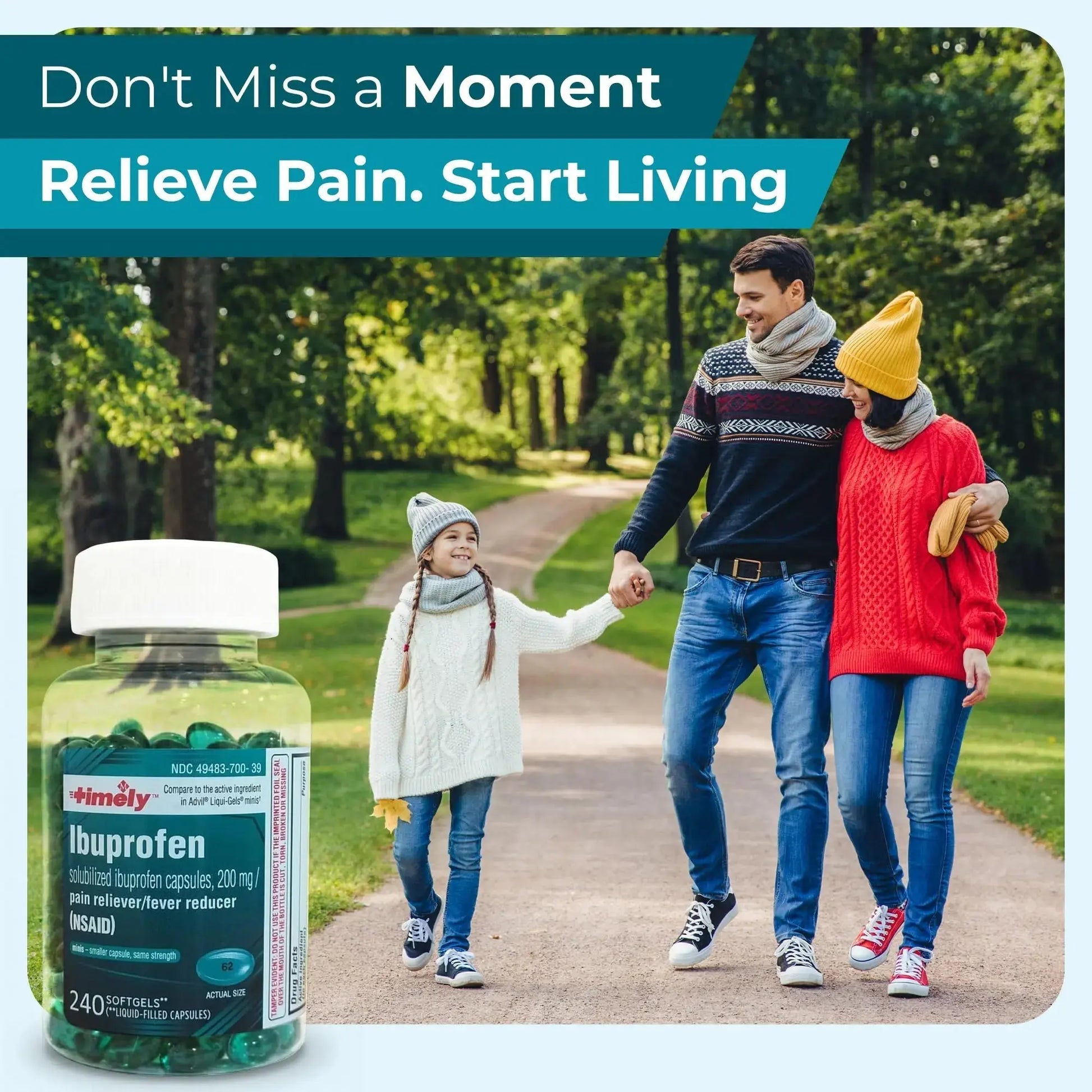 TIME-CAP LABS, INC. Timely Ibuprofen 200mg - 240 Liquid Mini Softgels - Headache Relief, Menstrual Pain, Tooth Ache Muscular Aches & Arthritis Pain TIME-CAP LABS, INC.Au supplements