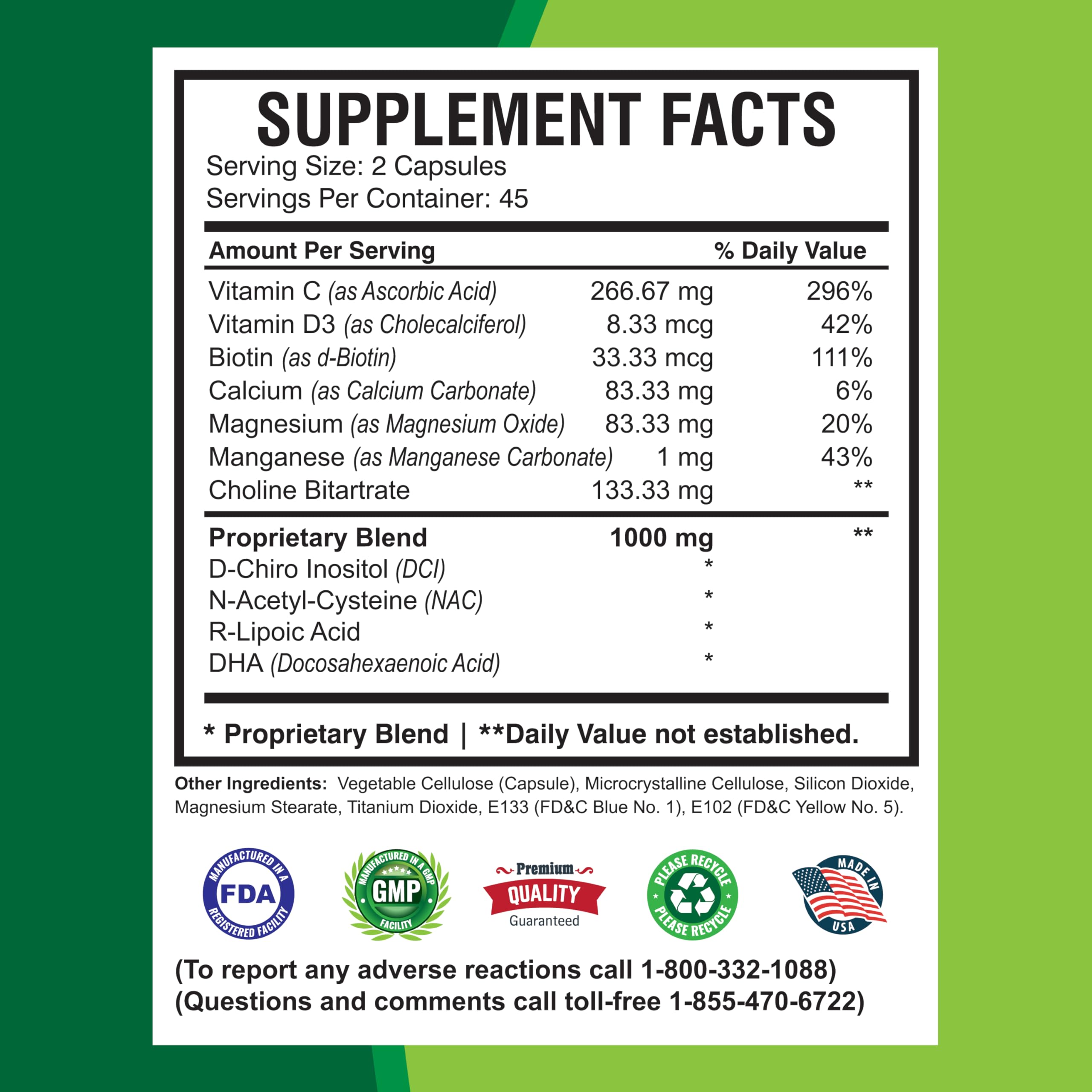 America Medic & Science WFS Plus Fertility Supplements for Women (90 Capsules) Supports Ovulatory Health | Natural Preconception Vitamins, Reproductive Aid, with D-Chiro Inositol, DHA |15-Day Supply. America Medic & ScienceAu supplements