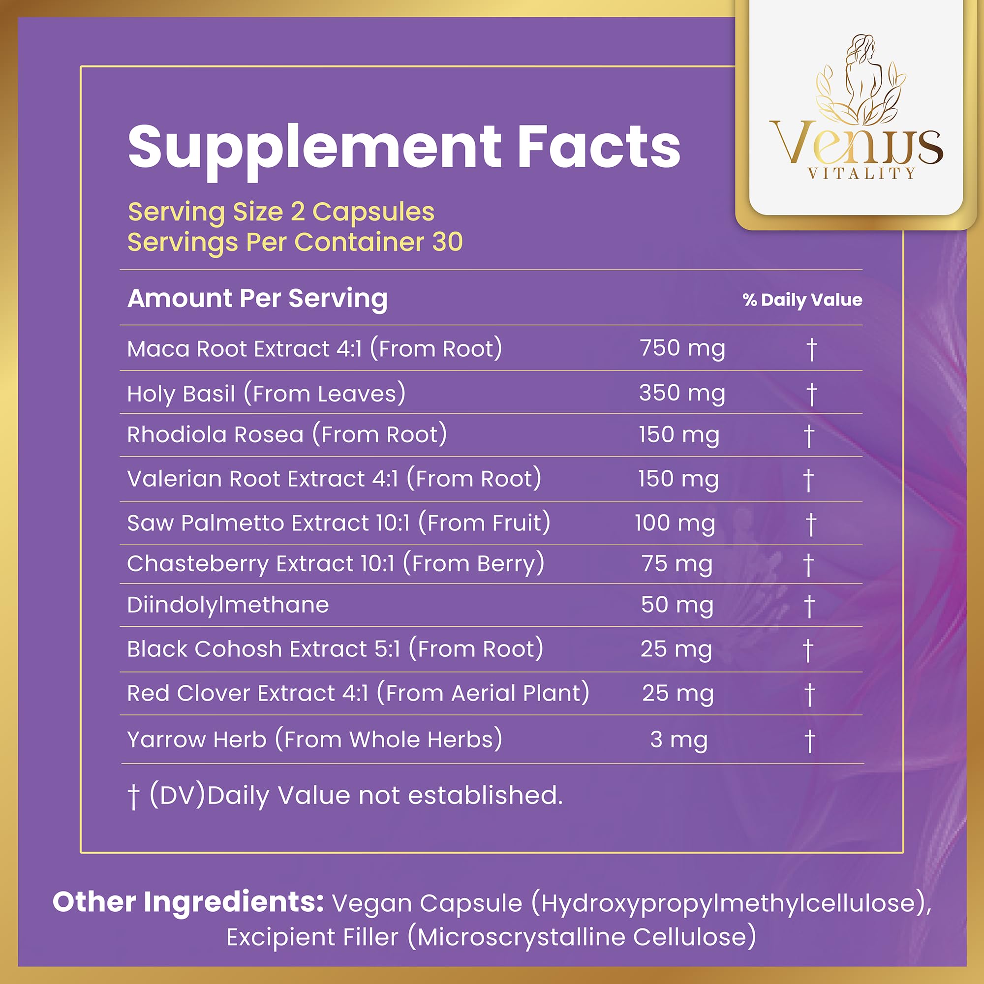 Menopause Supplements for Women - Female Hormone Balance & Immune Support - Mood Swings & Restful Sleep - Valerian Root & Saw Palmetto - Black Cohosh for Menopause Hot Flashes Relief - 60 Capsules Venus VitalityAu supplements