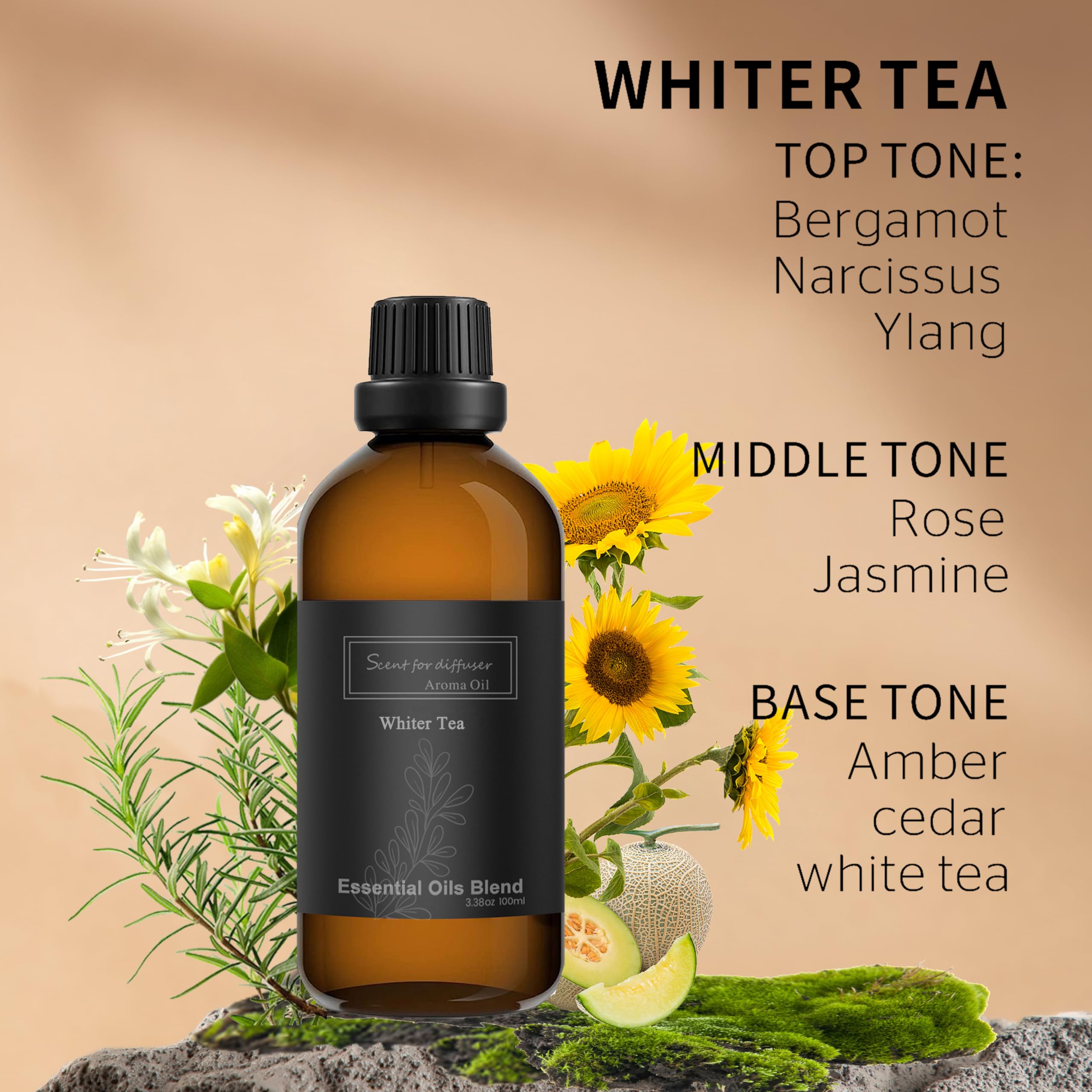 Homnas White Tea Essential Oil 100ML, Hotel Collection 100% Pure and Natural Aromatherapy Oil homnasAu supplements