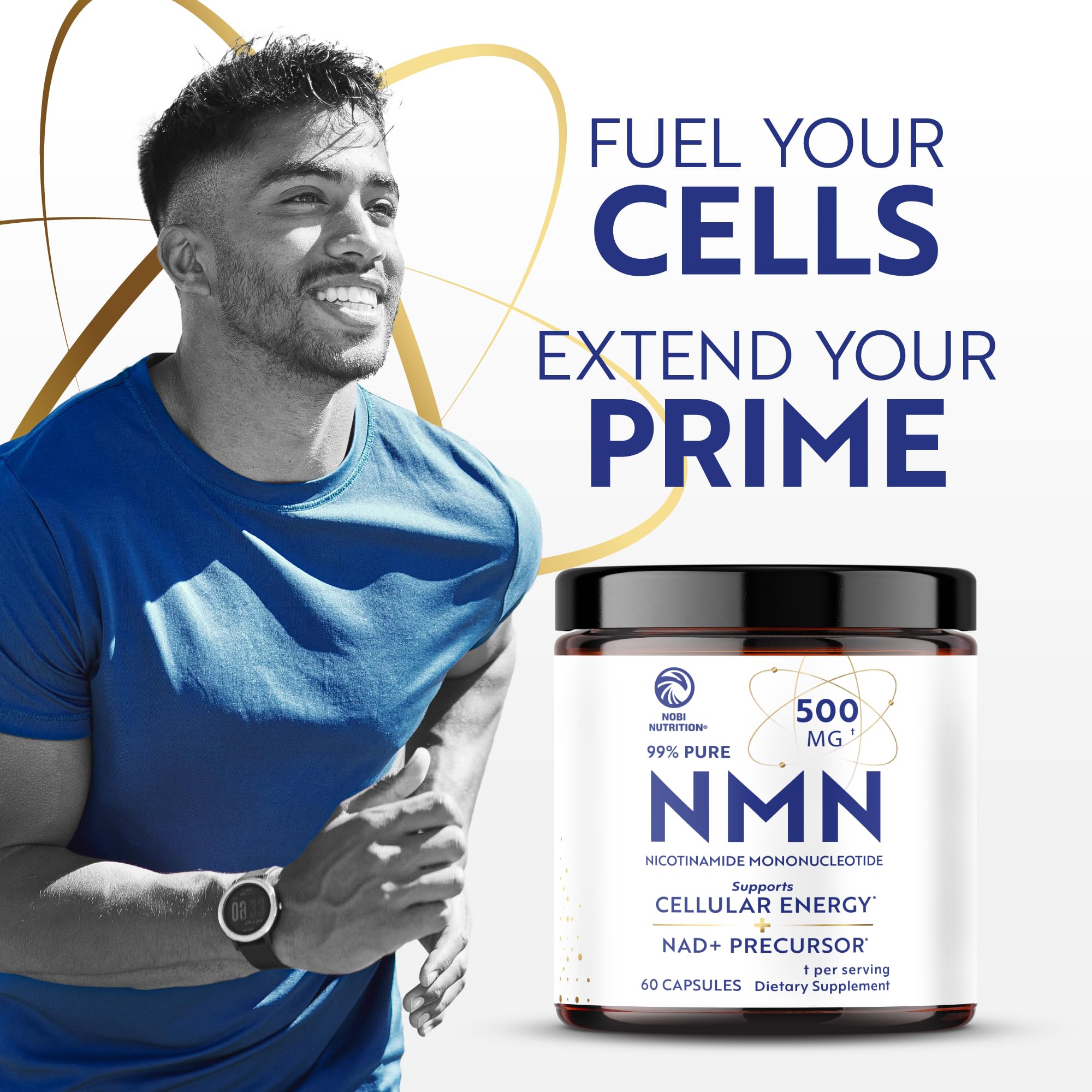 NMN Supplement 500mg | 99% Pure | NAD+ Precursor for Cellular Energy, Longevity, Repair, and Healthy Aging Support | Third-Party Tested & Non-GMO | Nicotinamide Mononucleotide | 60 NMN Capsules Nobi NutritionAu supplements