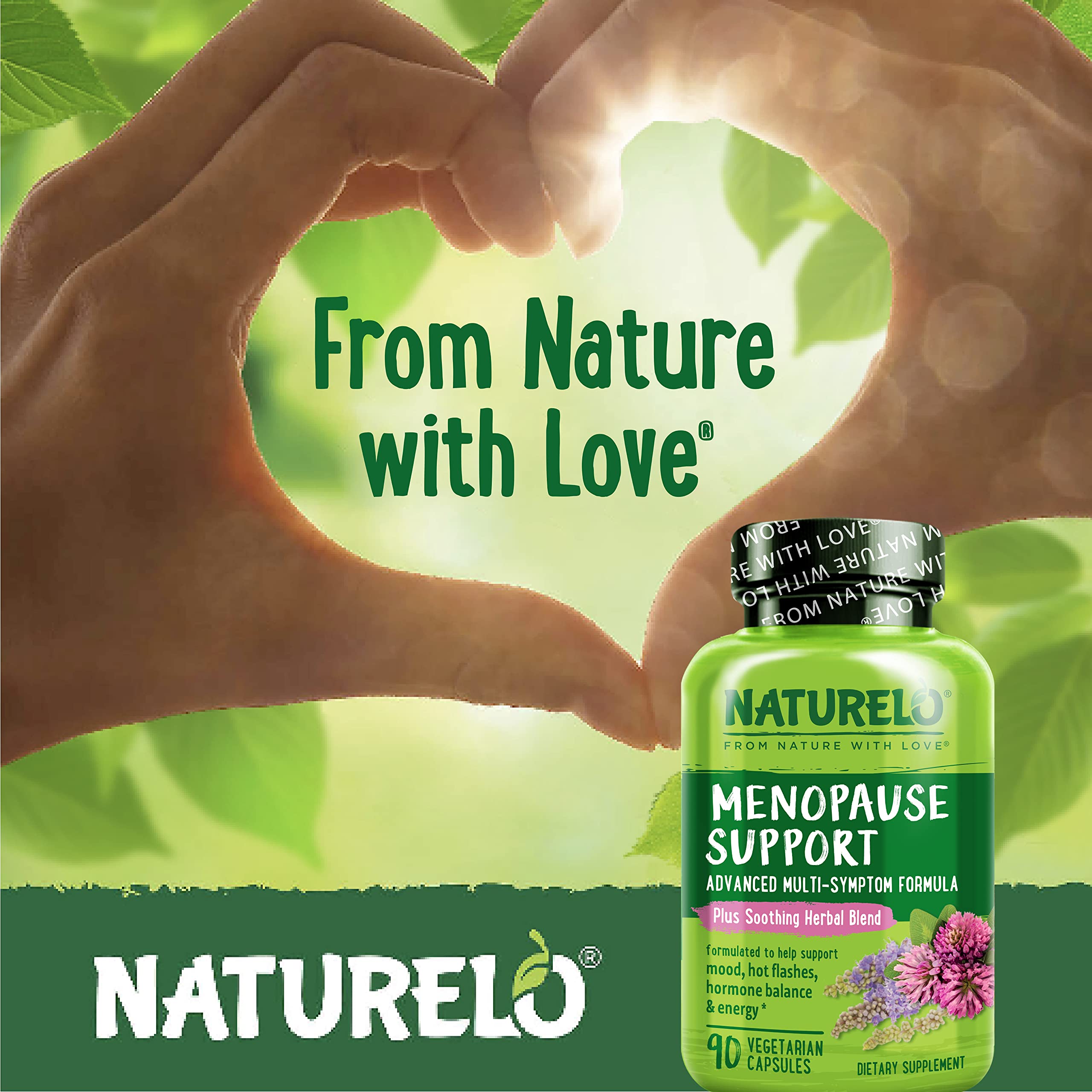 NATURELO Menopause Supplements for Women, Herbal Blend with Black Cohosh for Menopause Hot Flashes Advanced Estrogen Multi-Symptom Formula 90 Capsules NATURELOAu supplements