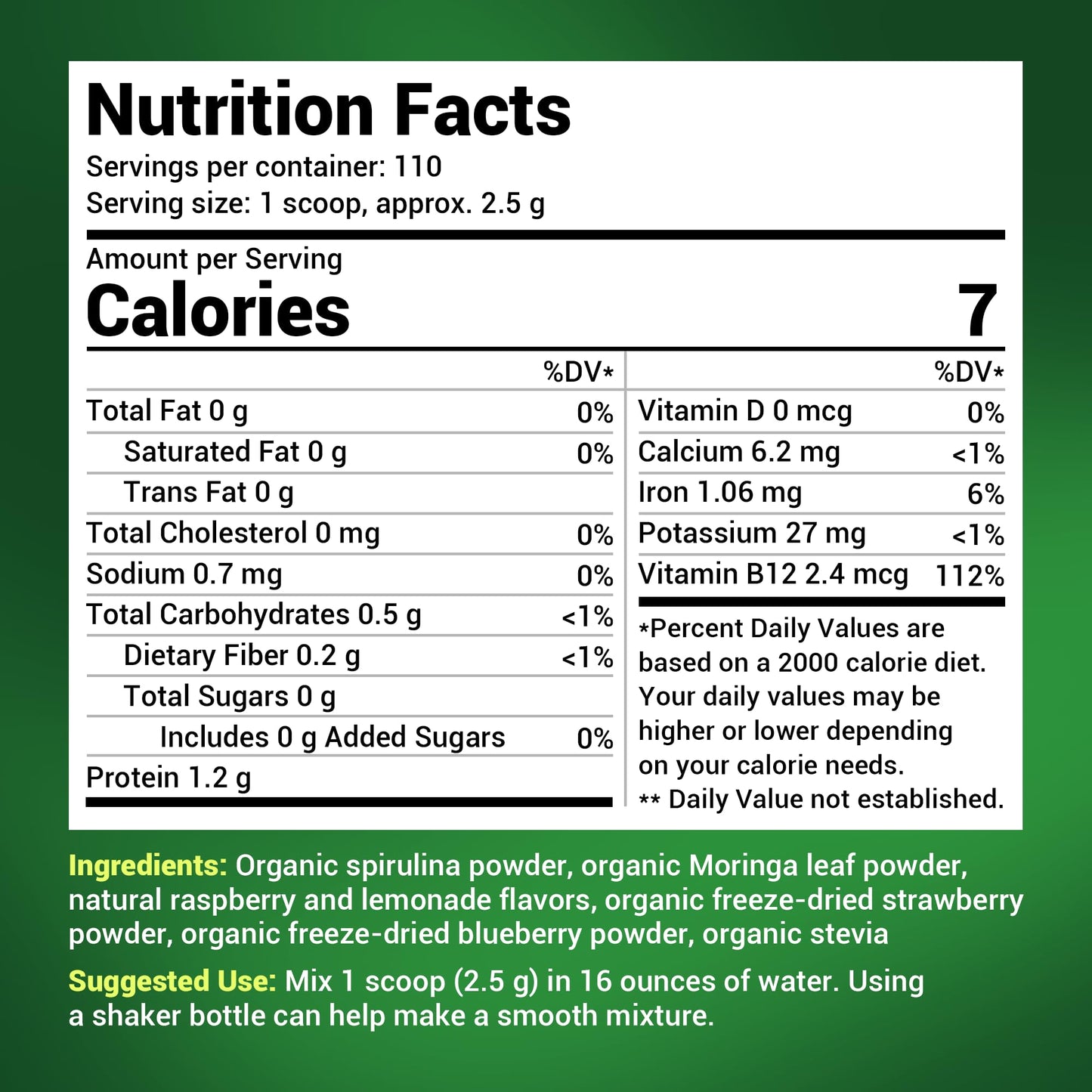 Dr. Berg's (Veggie Solution) Organic Super Greens Powder w/Spirulina - Raw Green Dr. Berg NutritionalsUS supplements