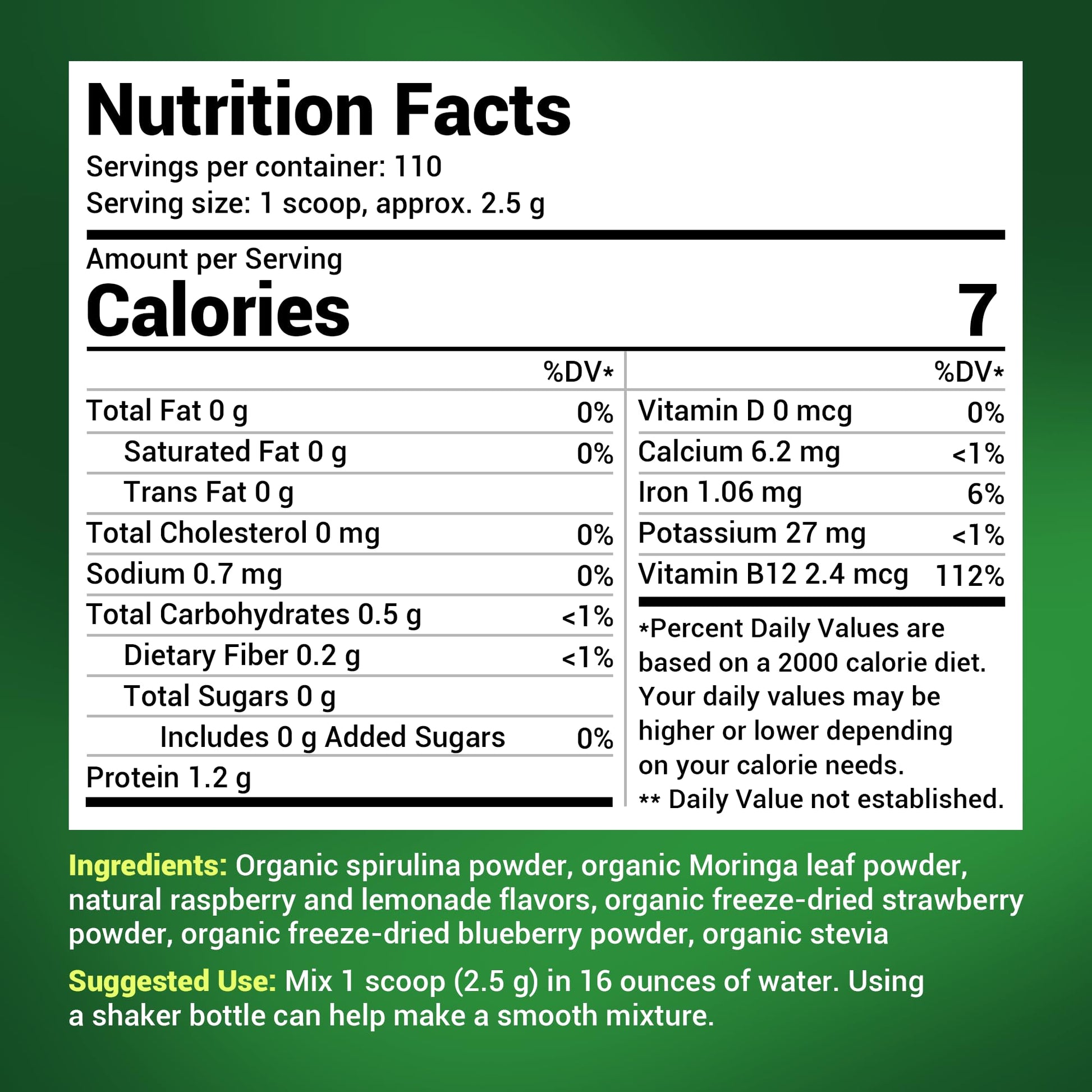 Dr. Berg's (Veggie Solution) Organic Super Greens Powder w/Spirulina - Raw Green Dr. Berg NutritionalsUS supplements