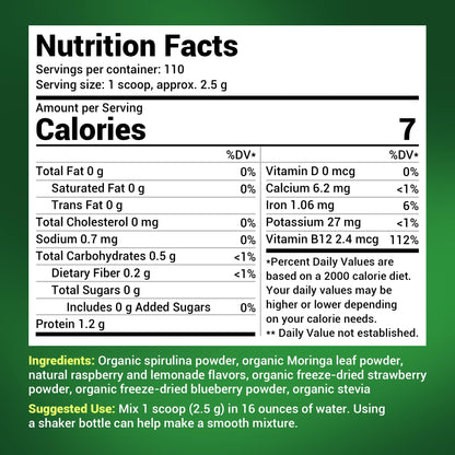 Dr. Berg's (Veggie Solution) Organic Super Greens Powder w/Spirulina - Raw Green Dr. Berg NutritionalsUS supplements
