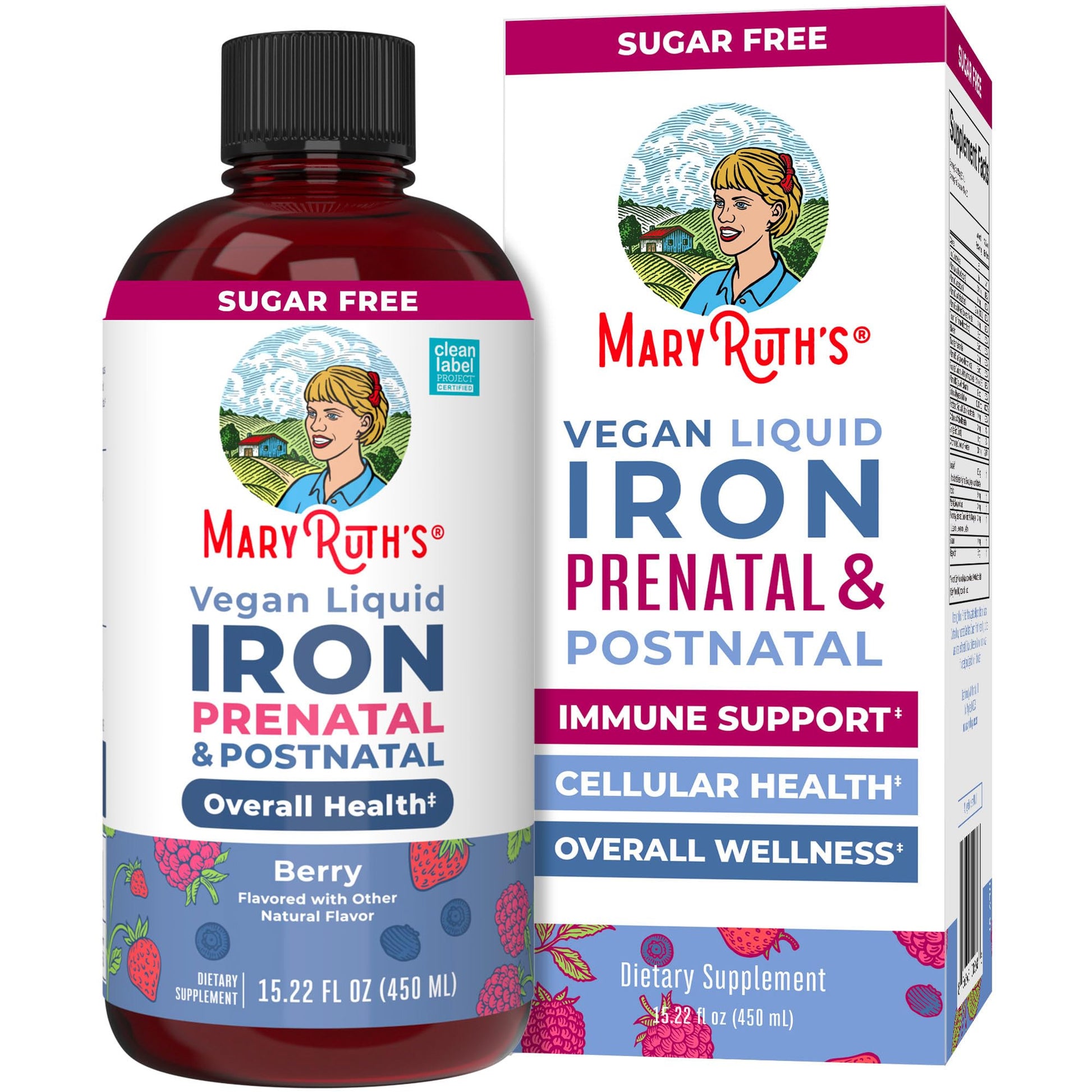 MaryRuth Organics | Liquid Iron Supplement Prenatal & Postnatal for Pregnant & Lactating | Iron Deficiency | Immune Support | Sugar/Gluten Free | Vegan | Non-GMO | 15.22 Fl Oz MARYRUTH'SUS supplements