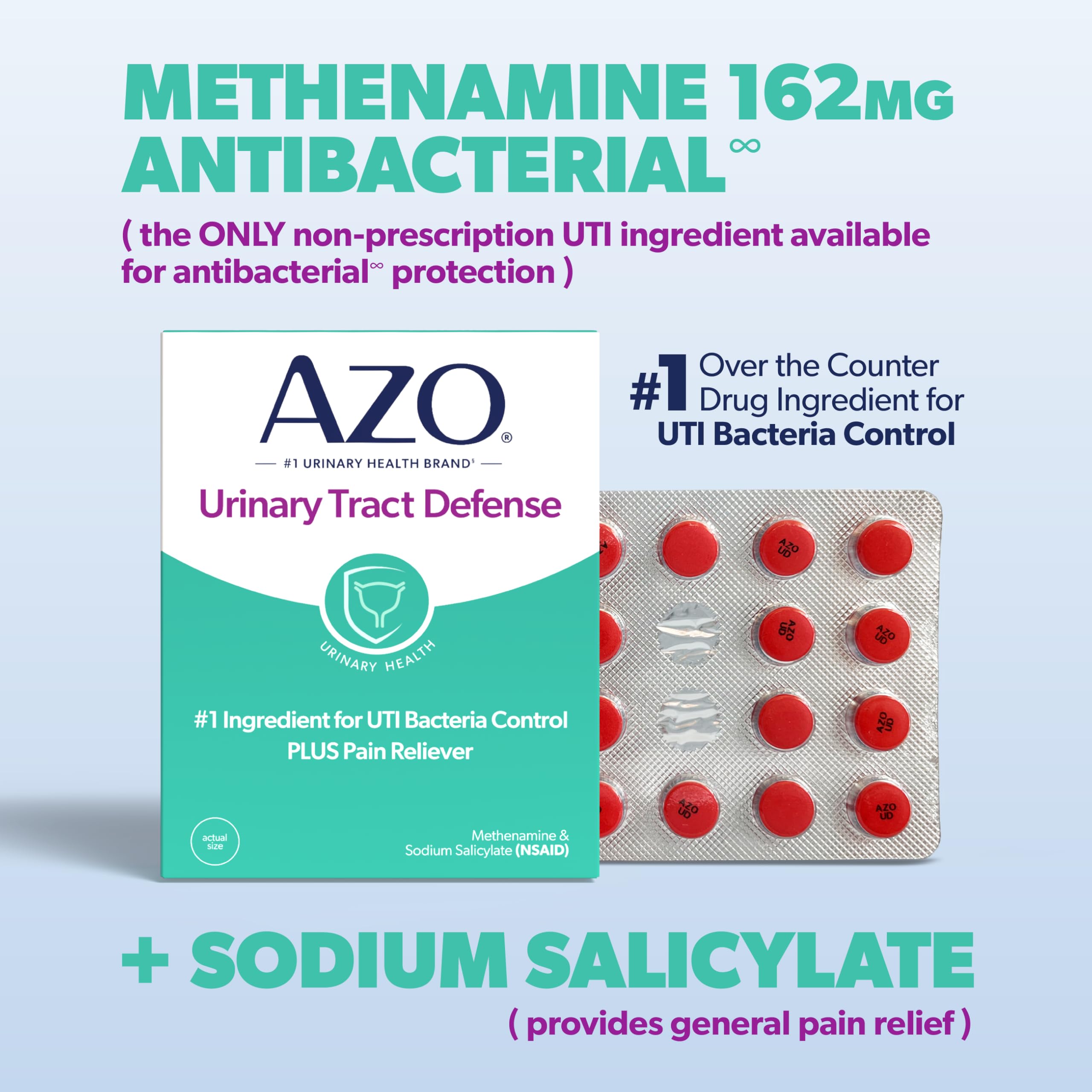AZO Urinary Tract Defense Antibacterial Protection, FSA/HSA Eligible, Helps Control a UTI Until You Can See a Doctor, from The No. 1 Most Trusted Urinary Health Brand, 24 Count (Pack of 1) AZOAu supplements