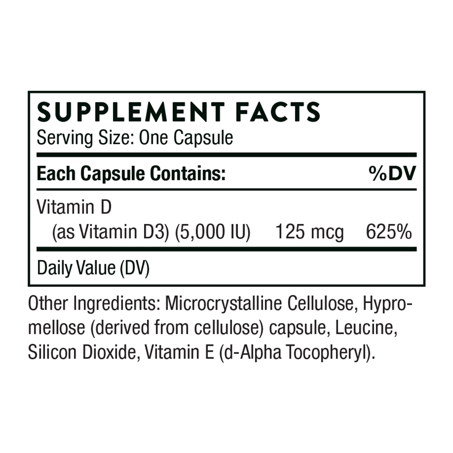 THORNE Vitamin D-5000 - Vitamin D3 Supplement - Support Healthy Bones, Teeth THORNEUS supplements
