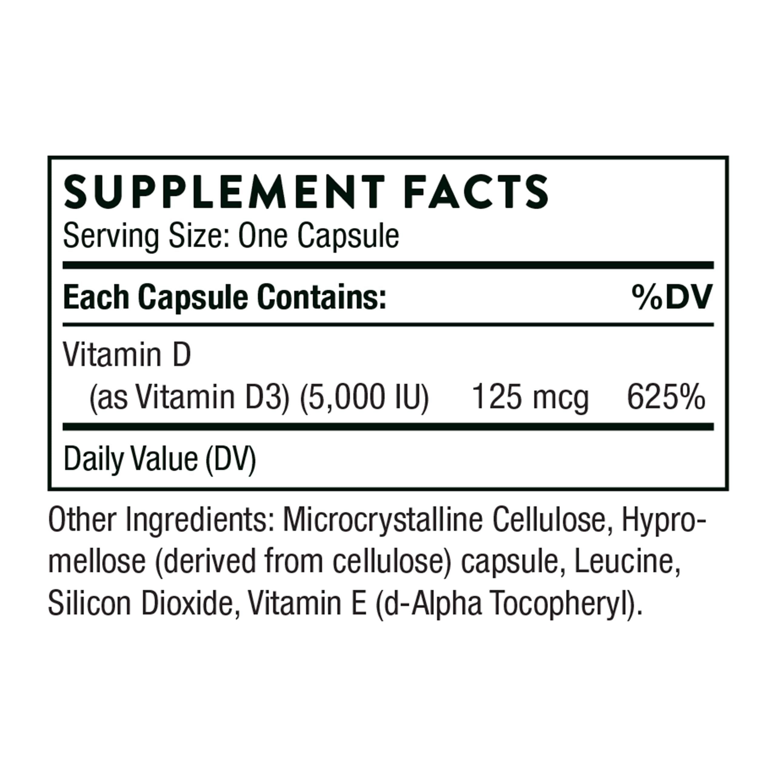 THORNE Vitamin D-5000 - Vitamin D3 Supplement - Support Healthy Bones, Teeth THORNEUS supplements