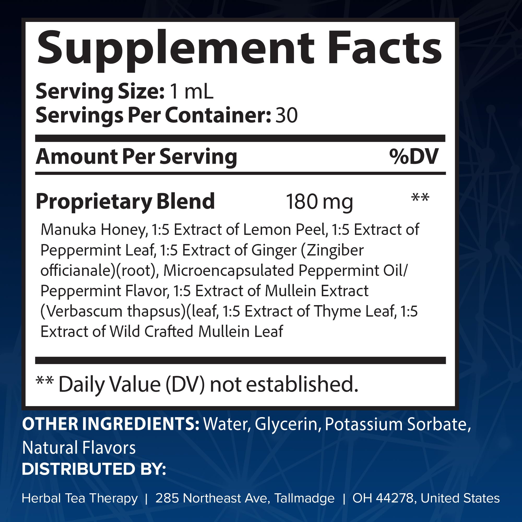 Herbal Tea Therapy Lung Renew Mullein Drops for Lungs (1 fl. oz.): Peppermint, Thyme, & Mullein Leaf Extract for Lungs Detox & Daily Respiratory Comfort - GMO-Free & Made in USA Herbal Tea TherapyAu supplements