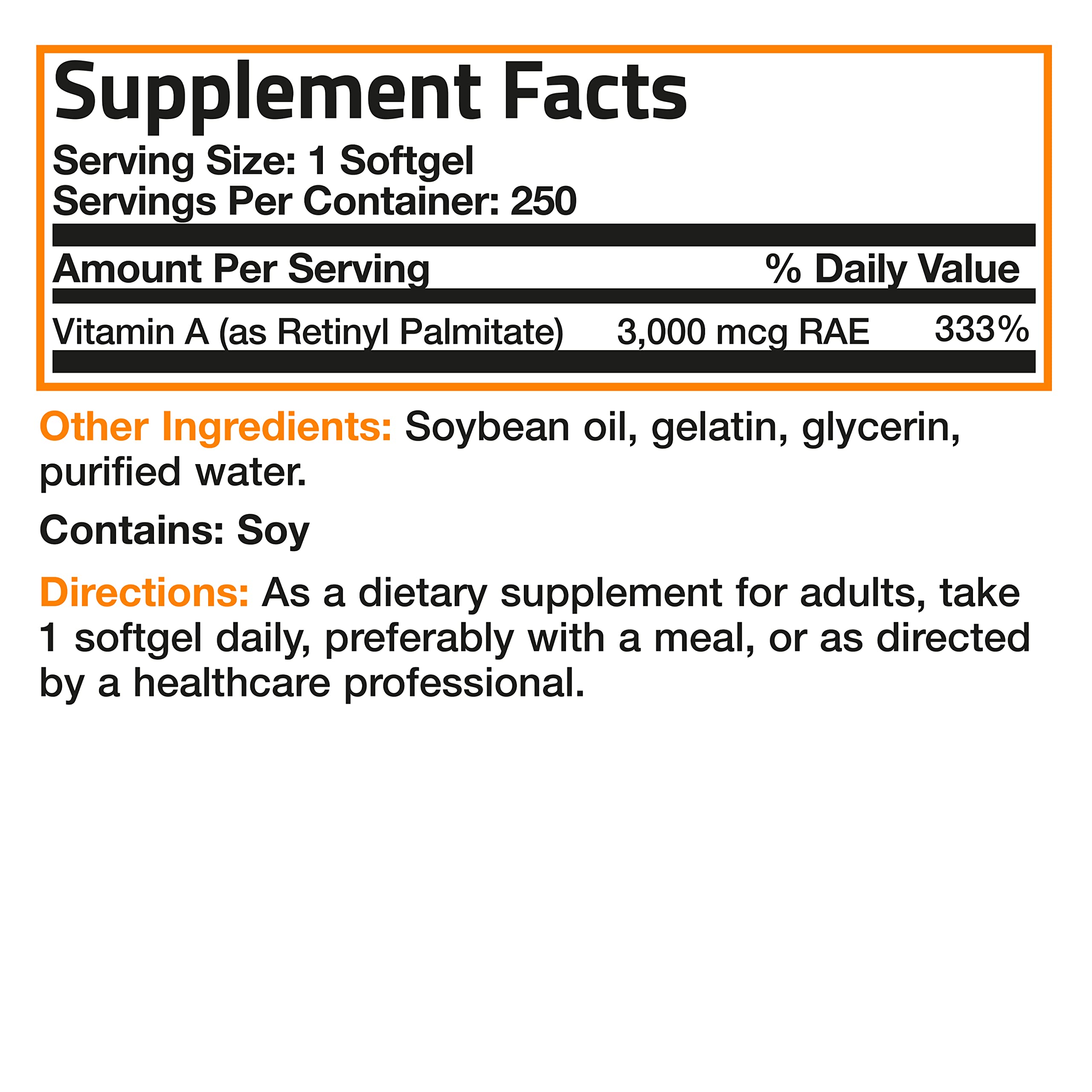 Bronson Vitamin A 10,000 IU Premium Non-GMO Formula Supports Healthy Vision BronsonUS supplements