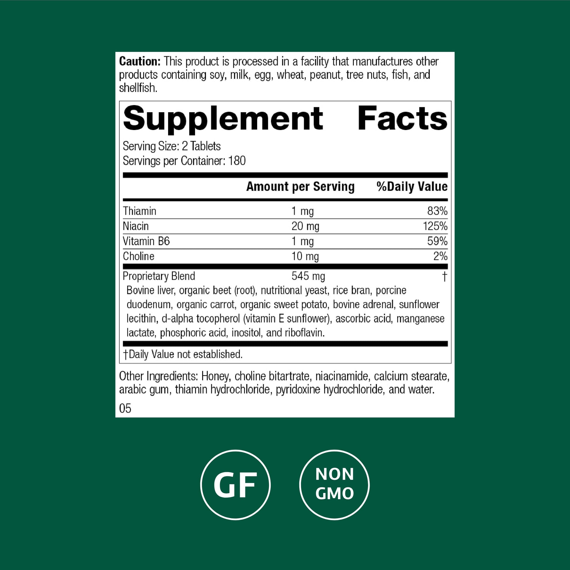 Standard Process Cataplex B-GF - Supports Nervous System Health - B Vitamins for Energy & Heart Support - Aids Energy During Physical Activity - Gluten-Free, Non-Soy & Non-Dairy - 360 Tablets Standard Process Inc.Au supplements
