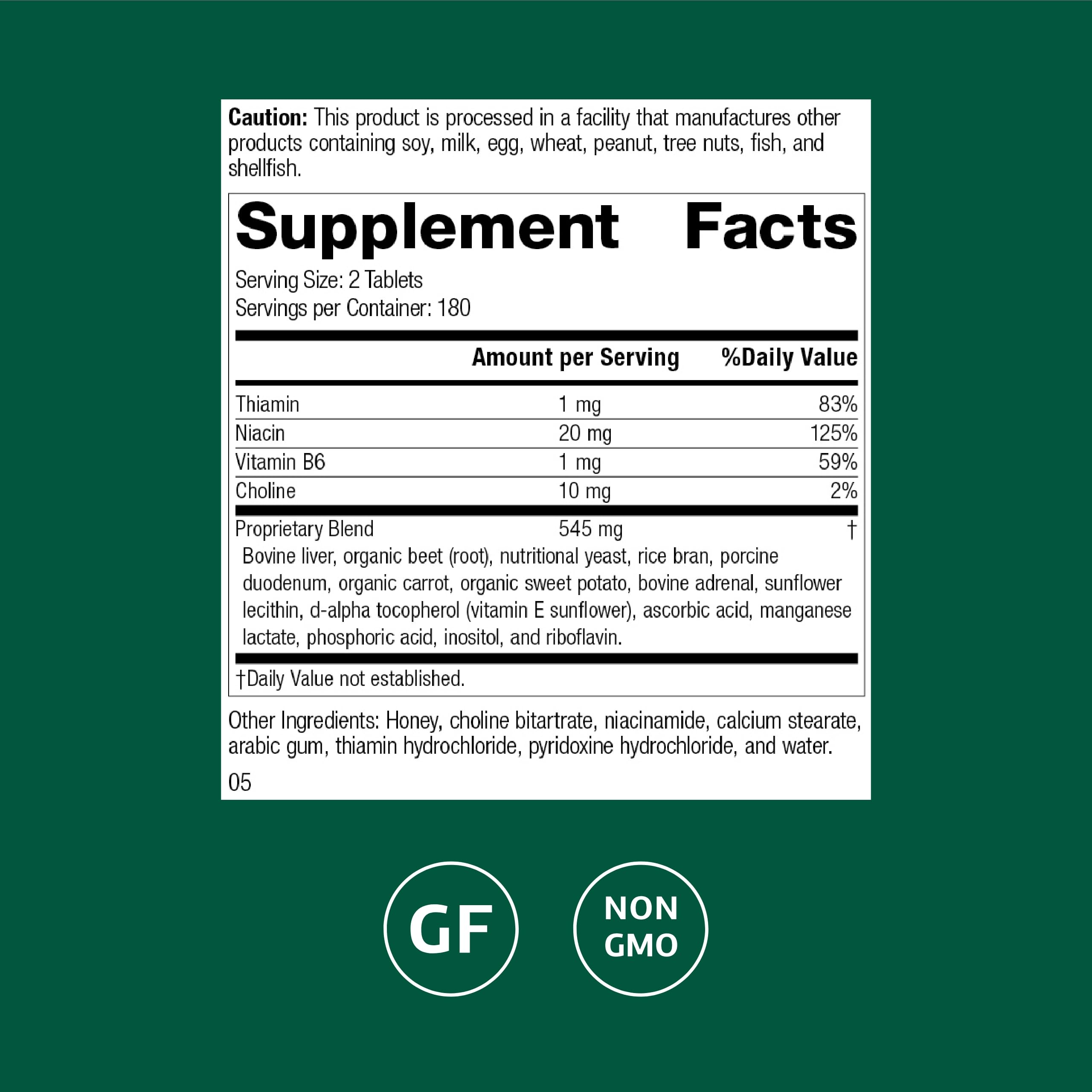 Standard Process Cataplex B-GF - Supports Nervous System Health - B Vitamins for Energy & Heart Support - Aids Energy During Physical Activity - Gluten-Free, Non-Soy & Non-Dairy - 360 Tablets Standard Process Inc.Au supplements