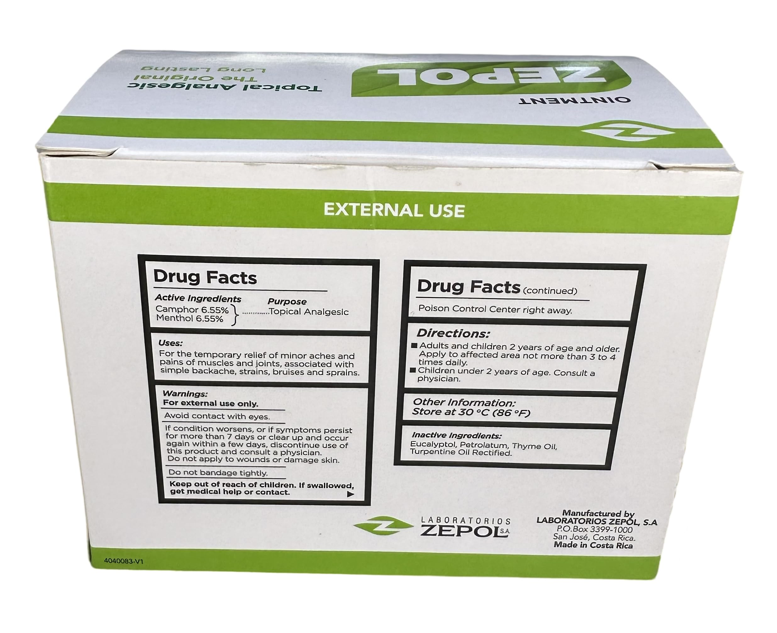 Zepol Original - Long-Lasting Topical Analgesic Ointment for Muscles, Joints, Backache, Sprains, and Strains - Pack of 12 Cans, 0.35 oz Each ZepolAu supplements