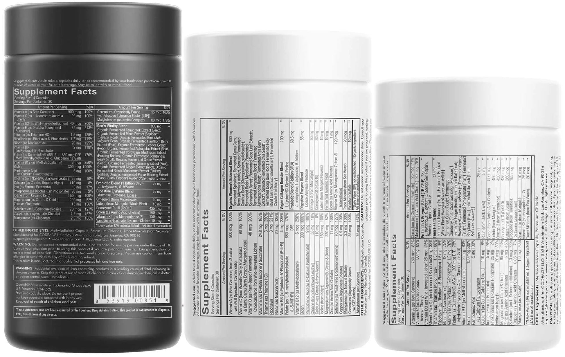 Codeage Family Multivitamin Bundle – Multivitamins for Teens, Women & Men – Essential Vitamins & Minerals Pack CodeageAu supplements
