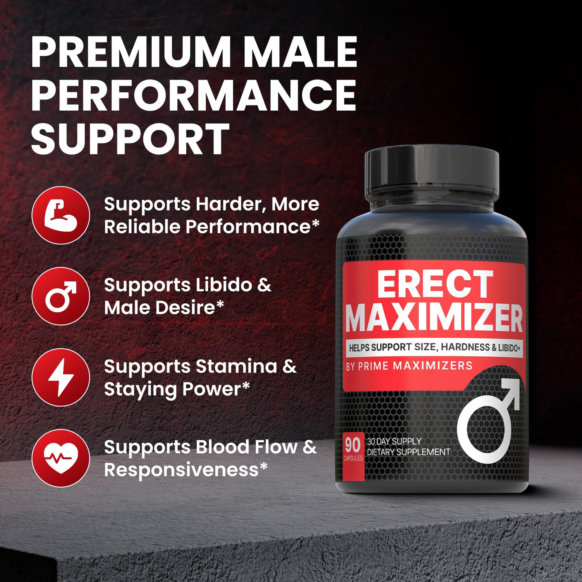 Premium Male Enhancement | Rapid Acting Blood Flow Support | Bigger, Rock Hard, Longer | 9 in 1 Intimacy Complex to Restore Confidence, California Manufactured, 3rd Party Tested – 90 Caps PRIME MAXIMIZERSAu supplements