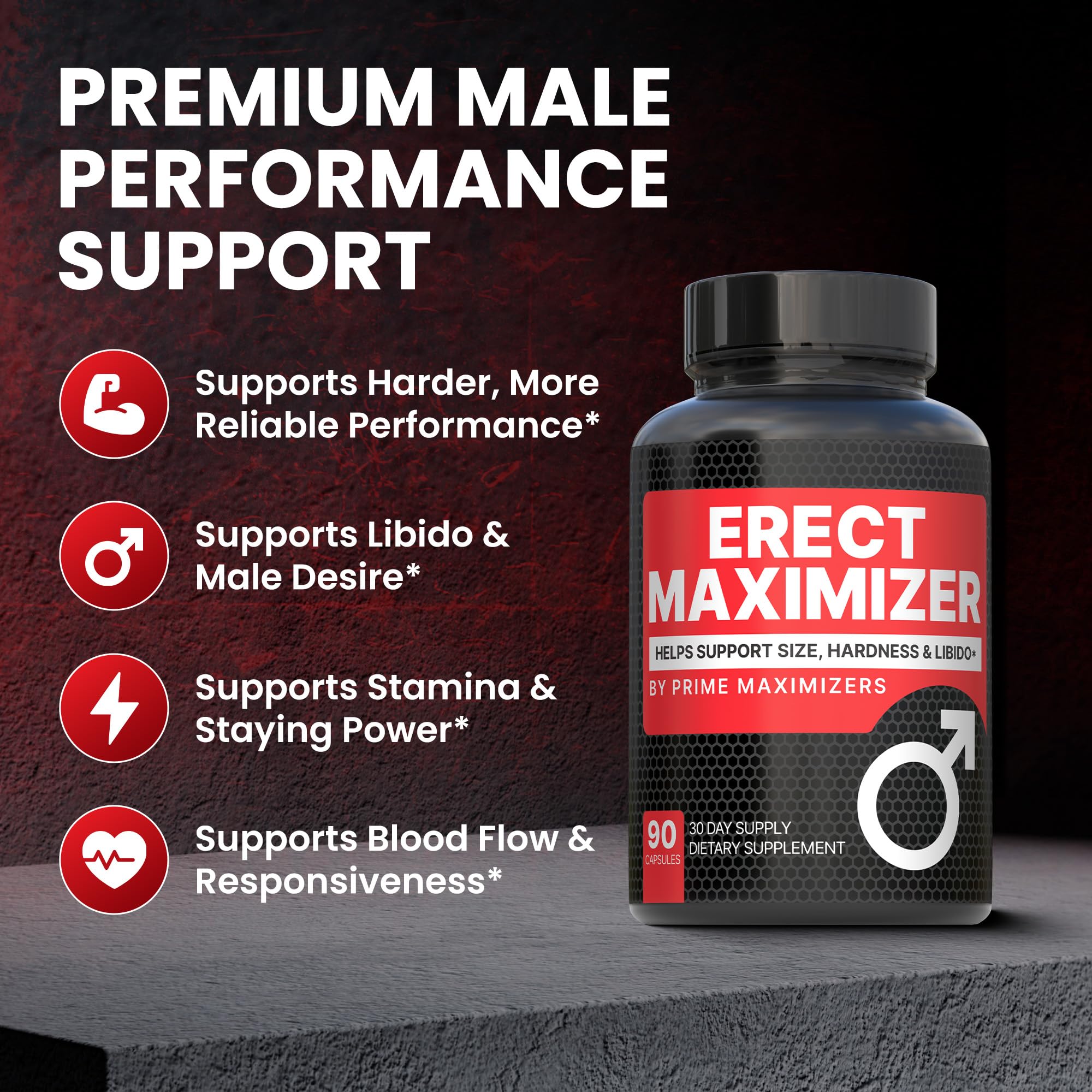 Premium Male Enhancement | Rapid Acting Blood Flow Support | Bigger, Rock Hard, Longer | 9 in 1 Intimacy Complex to Restore Confidence, California Manufactured, 3rd Party Tested – 90 Caps PRIME MAXIMIZERSAu supplements