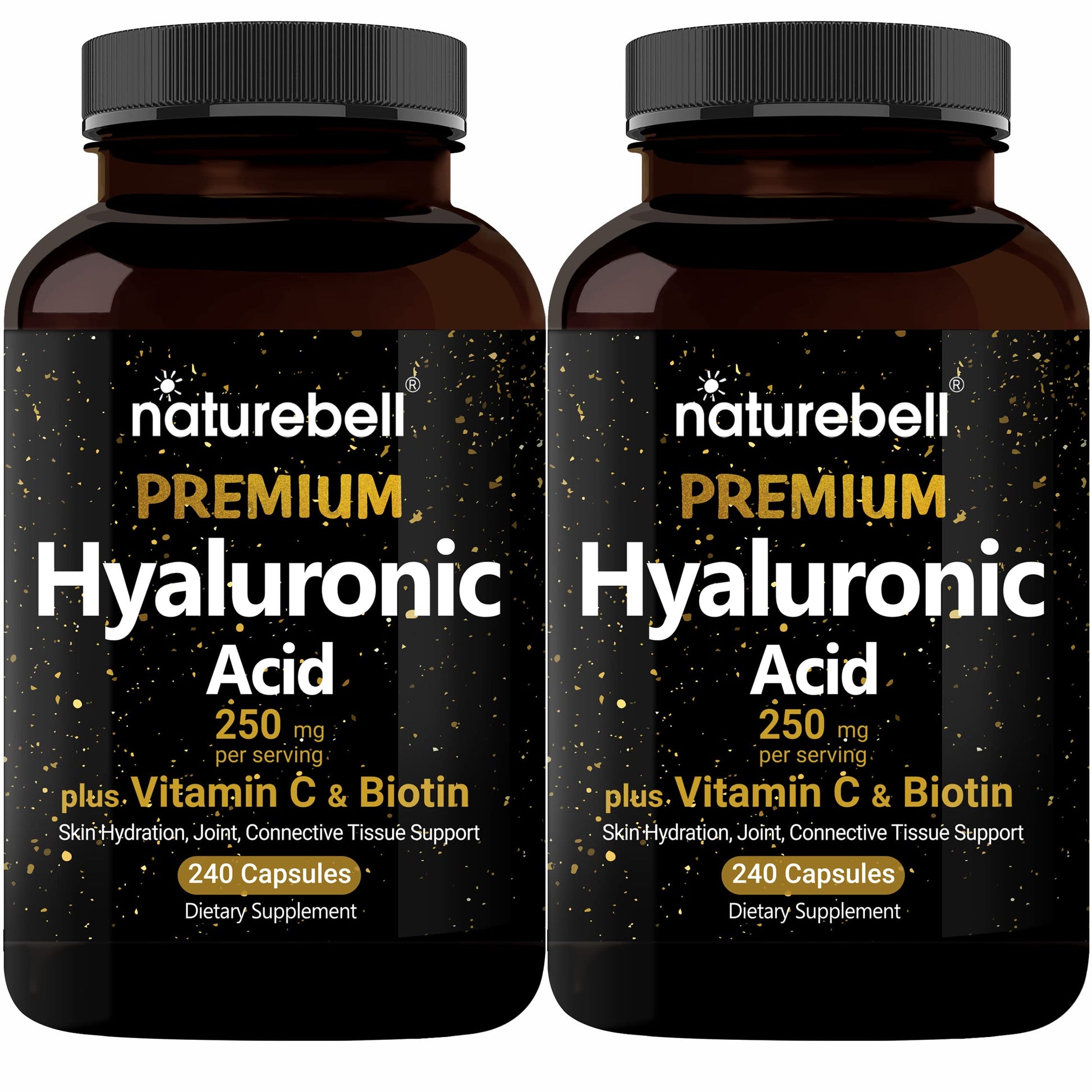 NatureBell 2 Pack Plant Based Hyaluronic Acid Supplements 250mg with 25mg Vitamin C NatureBellAu supplements