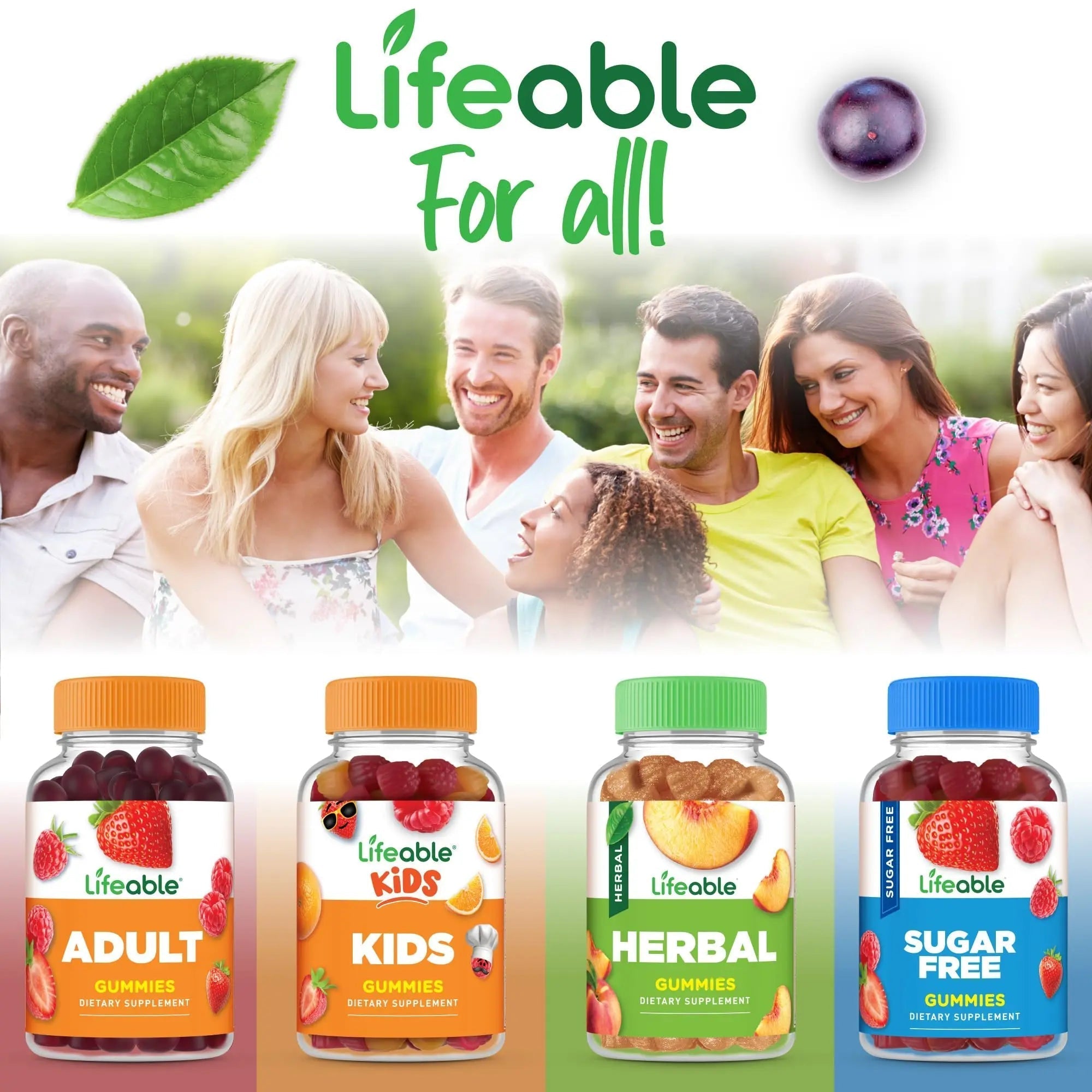 Lifeable Multivitamin for Men Gummies | VIT A, C, D, E, B1, B2, Niacin, B5, B6, Folate, B12, Biotin, Iodine, Zinc, Chromium, Ginseng, Lycopene, Inositol | LifeableAu supplements