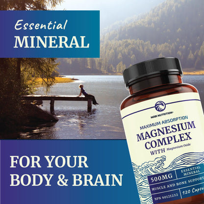 Magnesium Citrate Complex | 500 MG | High Absorption Formula | Calm, Relaxation Nobi NutritionUS supplements
