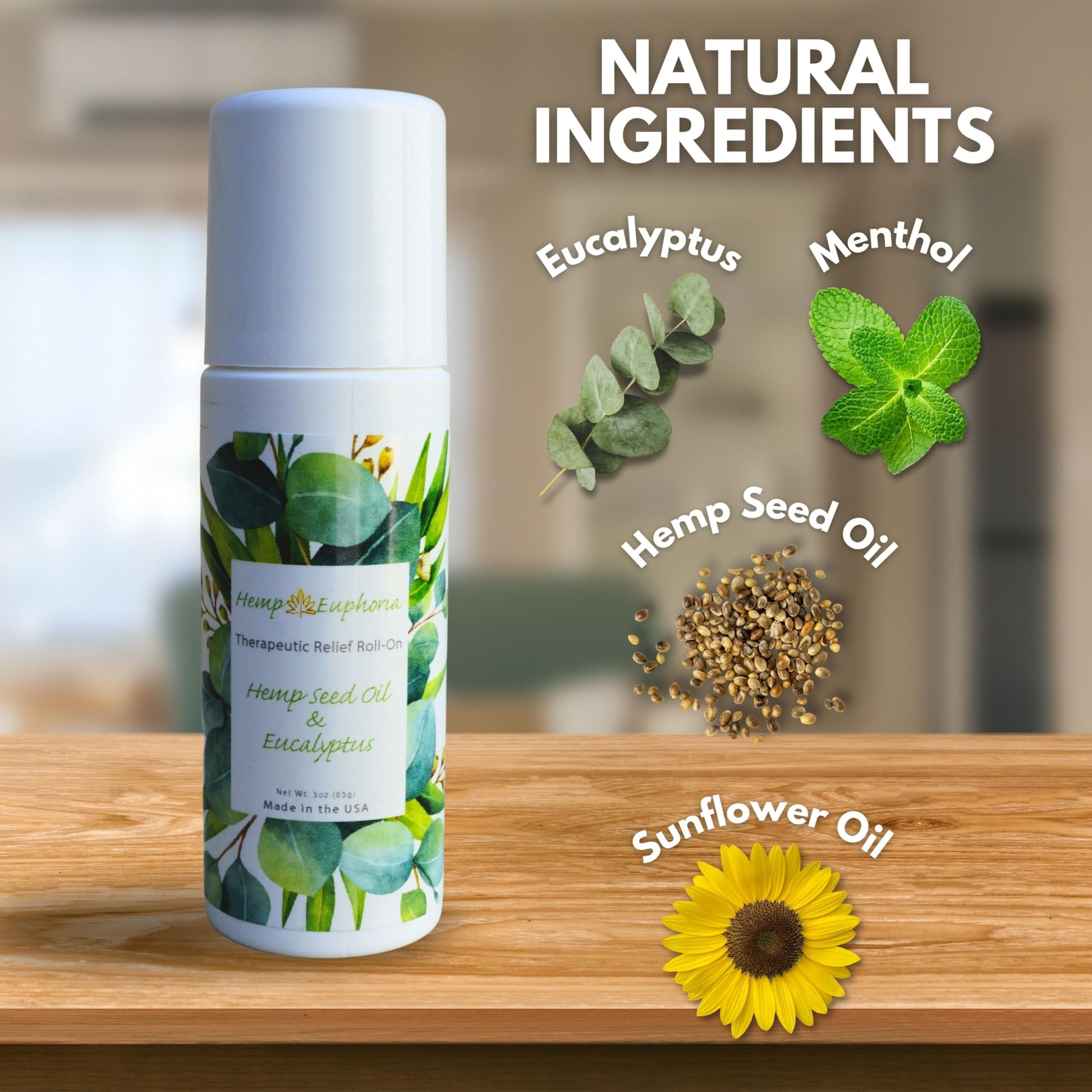 Hemp Seed Oil and Eucalyptus Joint & Muscle Discomfort Relief Roll-On Gel | USDA Certified Organic Hemp Seed Oil, Helps Relieve Sore or Tight Muscles Hemp EuphoriaAu supplements