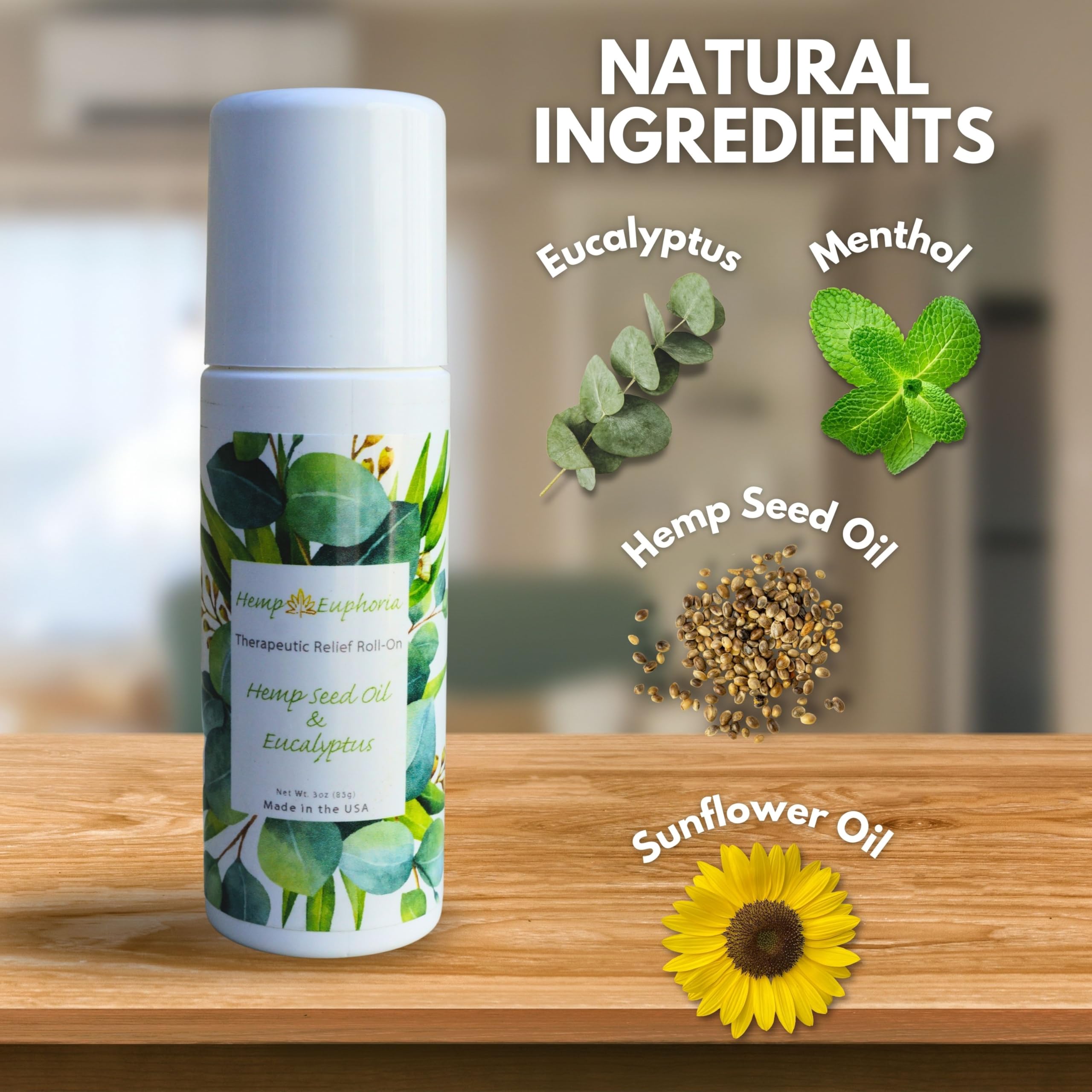 Hemp Seed Oil and Eucalyptus Joint & Muscle Discomfort Relief Roll-On Gel | USDA Certified Organic Hemp Seed Oil, Helps Relieve Sore or Tight Muscles Hemp EuphoriaAu supplements