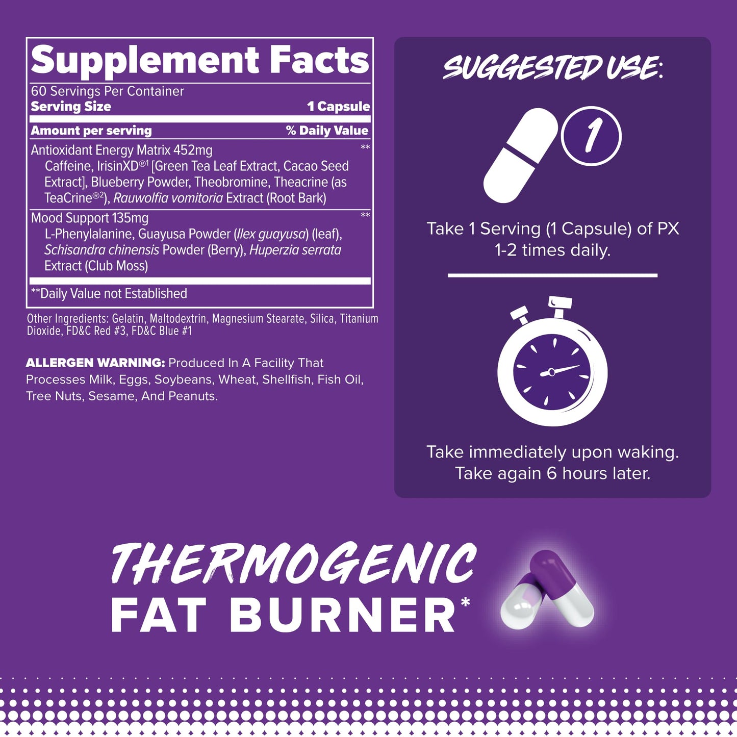 FINAFLEX PX PRO Xanthine - 60 Capsules - Thermogenic - Promotes Energy, Focus & Appetite Suppression FINAFLEXUS supplements
