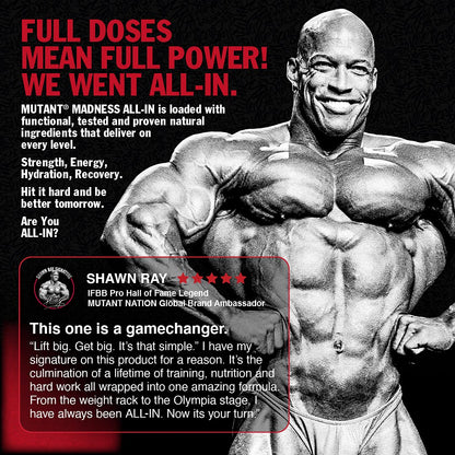 Mutant Madness All-in | Full Dosed Pre-Workout - Tropical Cyclone - 18 Serving - 504 g MutantUS supplements