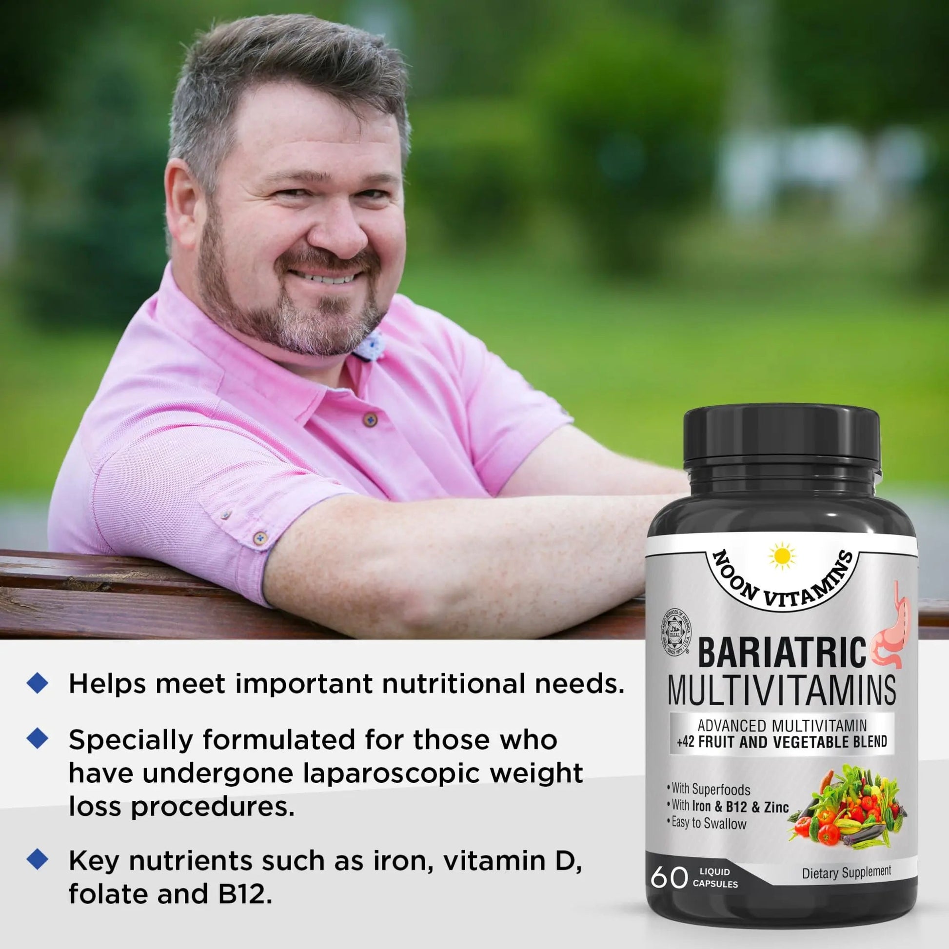 Bariatric Multivitamin with Iron for Women & Men - All-in-One 42 Superfood Blend for Energy & Immune Support - Post-Surgery Recovery NOON VITAMINSAu supplements
