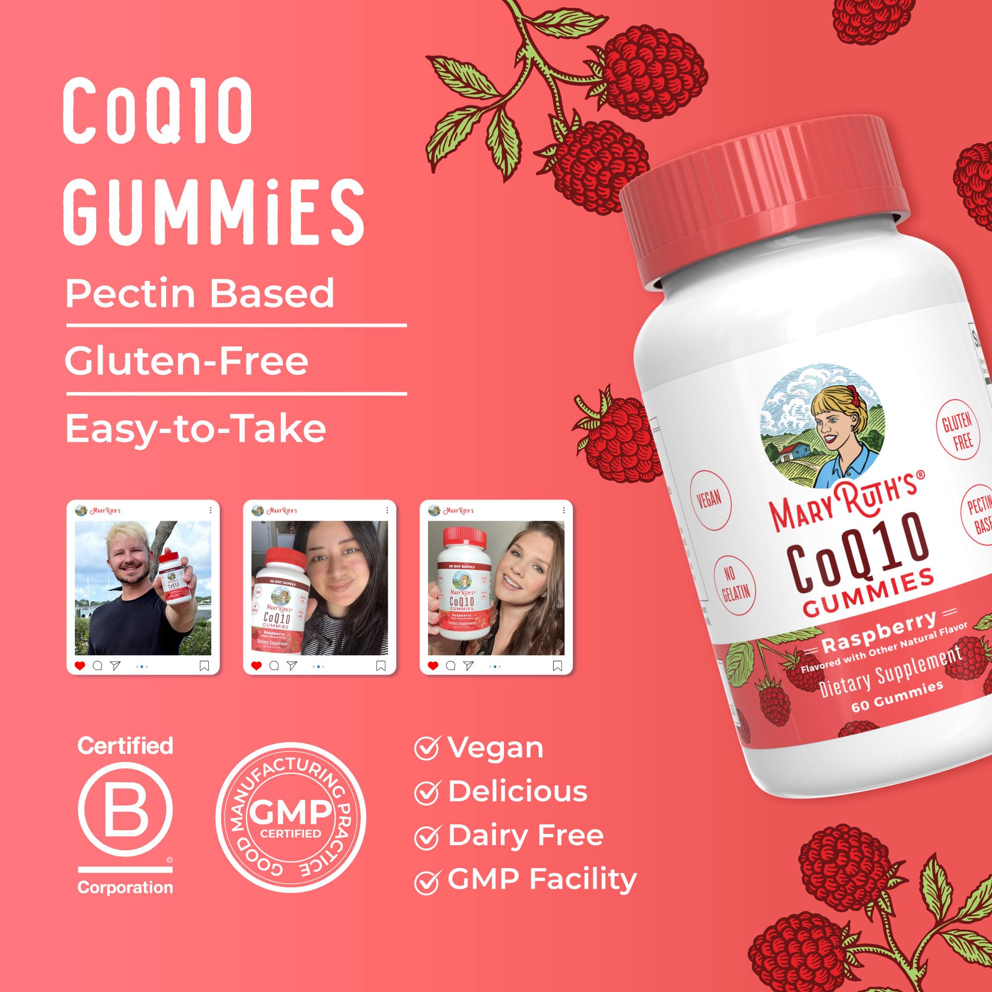 MaryRuth Organics CoQ10 Gummies | Coenzyme Q10 | Gummy Supplements for Heart Health & Cellular Health | Antioxidant | CoQ10 120 mg | Vegan | Non-GMO | Gluten Free | 60 Count | 1 Month Supply MARYRUTH'SUS supplements