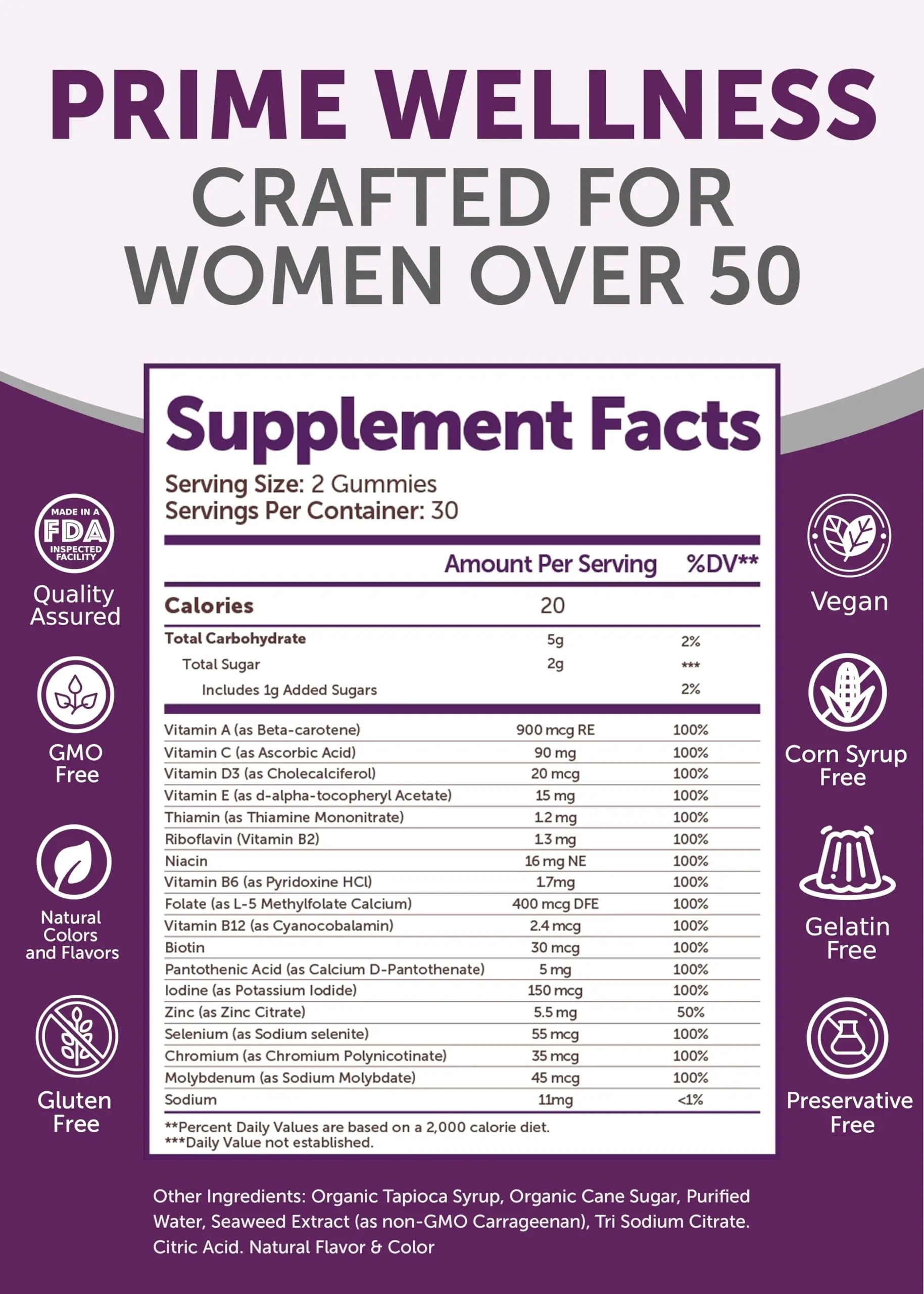 Lunakai USA Made Women 50+ Multivitamin & Probiotic Gummies Bundle – Immune & Digestive Support – 60 Non-GMO Gummies Each LunakaiAu supplements