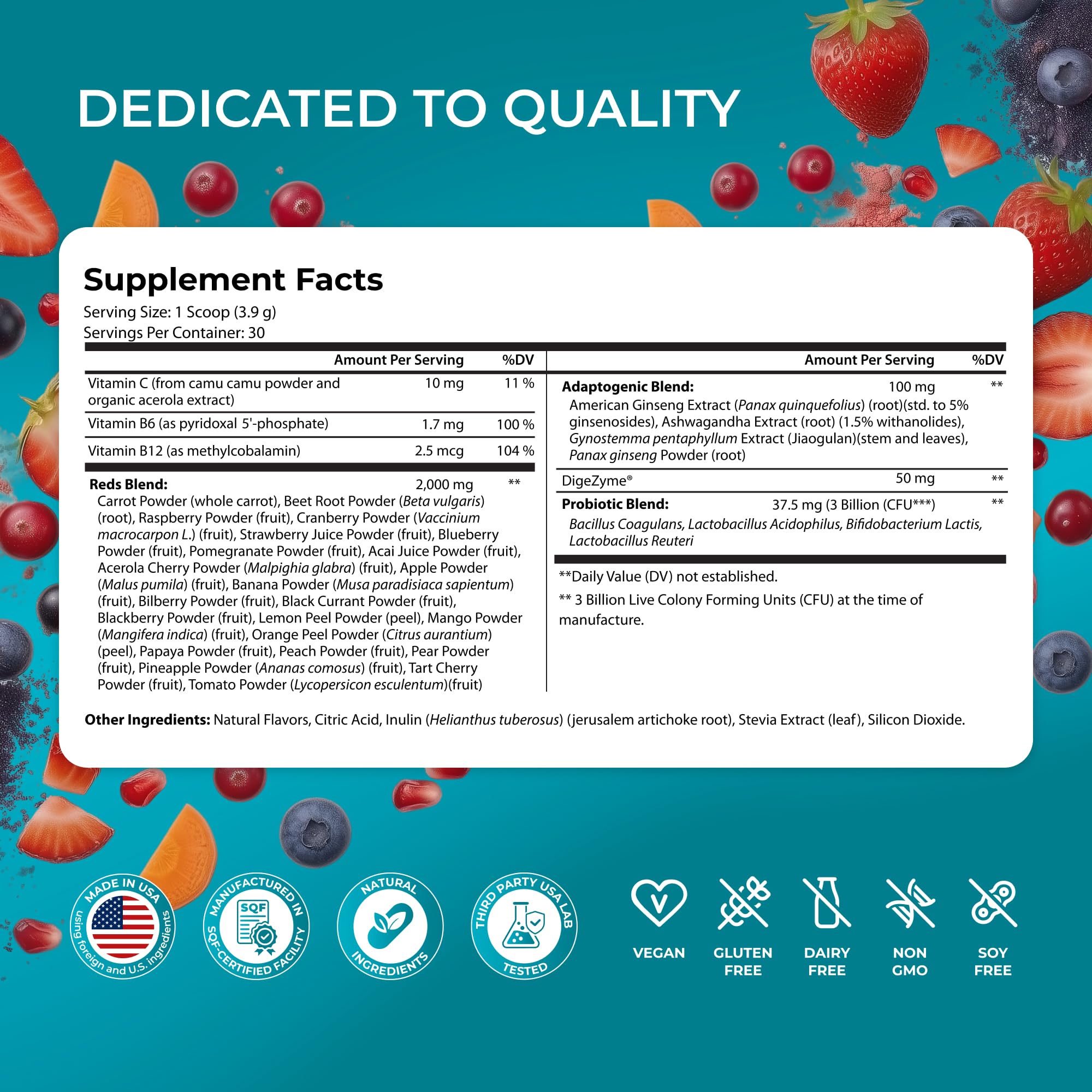 PUREHEALTH RESEARCH Metabolic Reds - Organic Superfood Powder Supplement - Fruit, Veggie, Adaptogenic, Probiotic Blends & More - for Metabolism & Energy Support - 4.13 Oz. - 30 Servings PUREHEALTH RESEARCHAu supplements