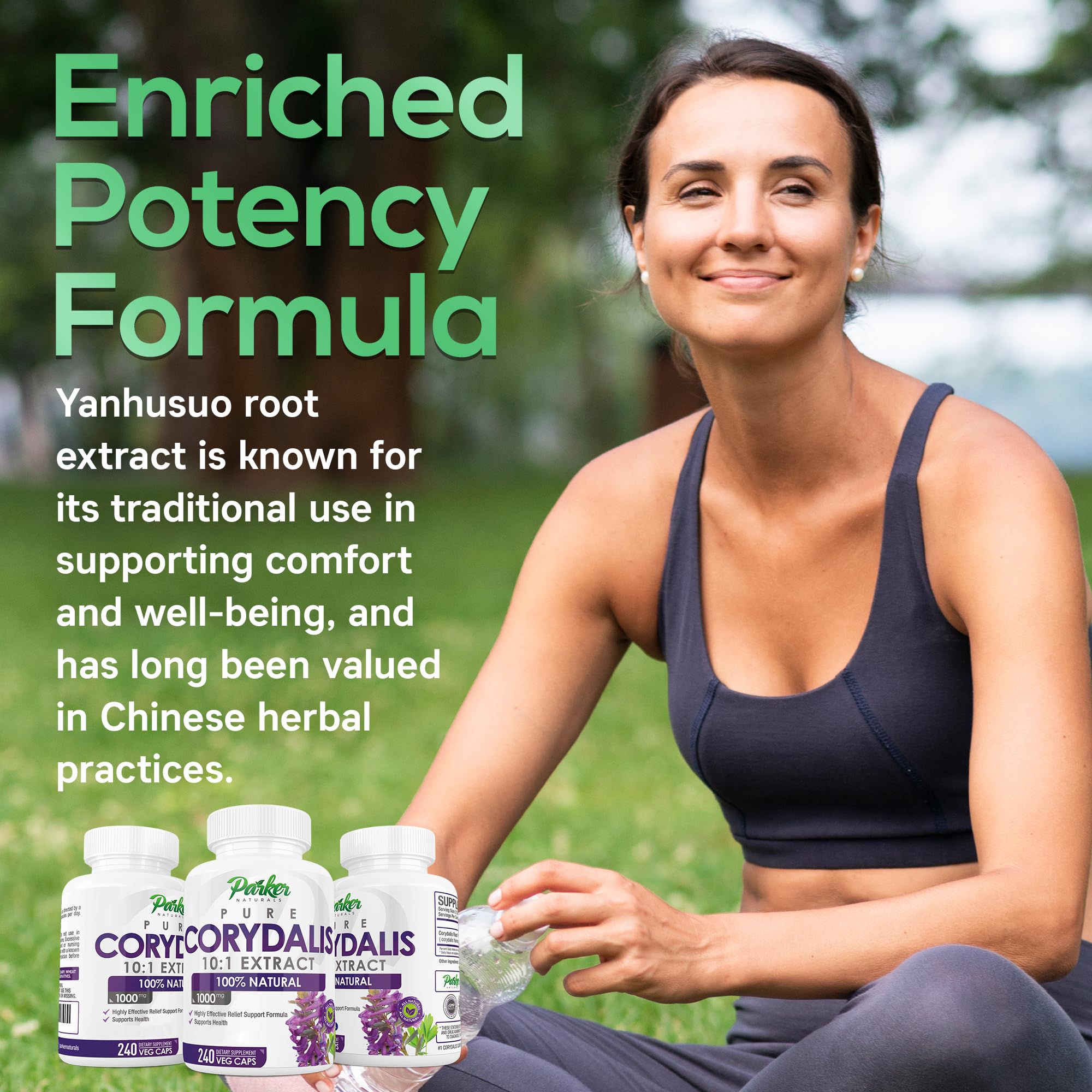 Parker Naturals Pure Corydalis Root Extract Capsule - 1000mg Strength, 10:1 Corydalis Yanhusuo Extract, Natural Relief, Long Lasting, 100% Vegetarian, 120 Servings, 240 Count Parker NaturalsAu supplements