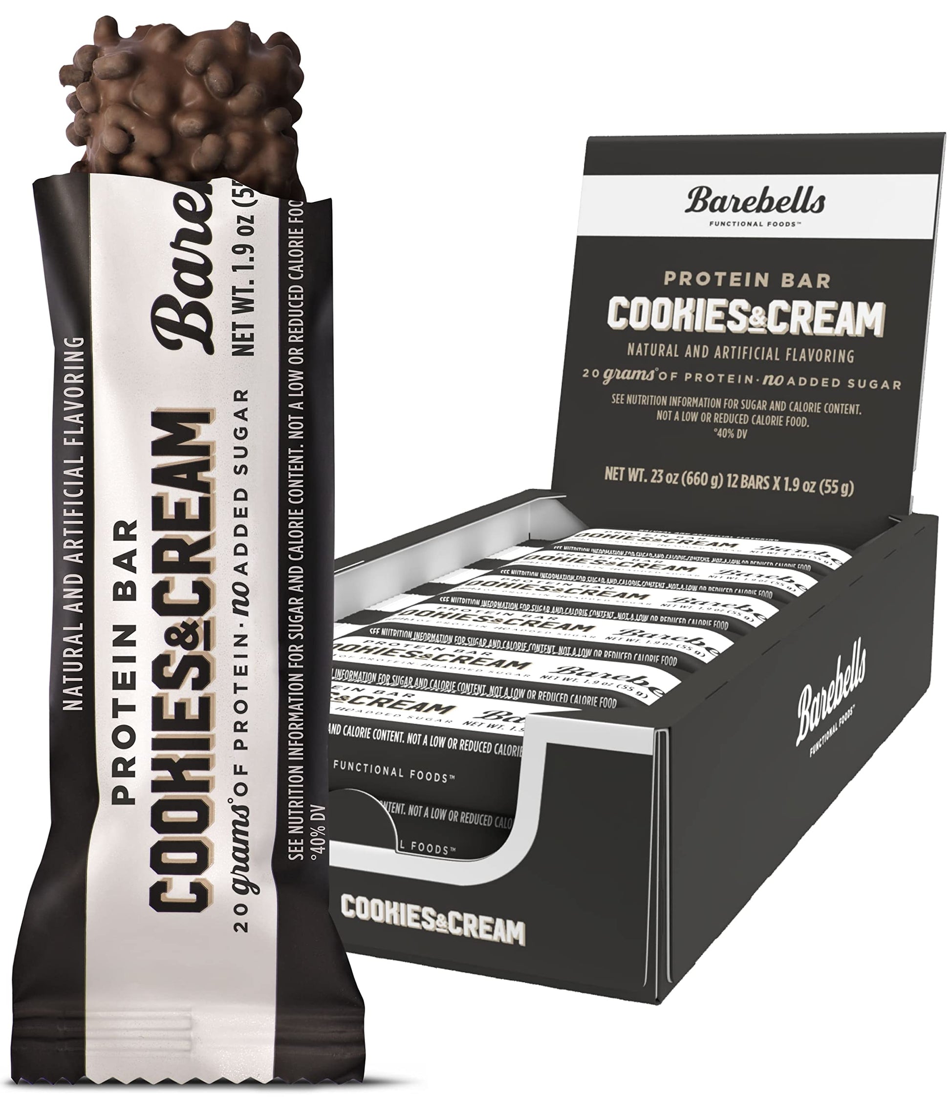 Barebells Protein Bars Cookies & Cream - 12 Count, 1.9oz Bars - Protein Snacks with 20g BAREBELLSAu supplements